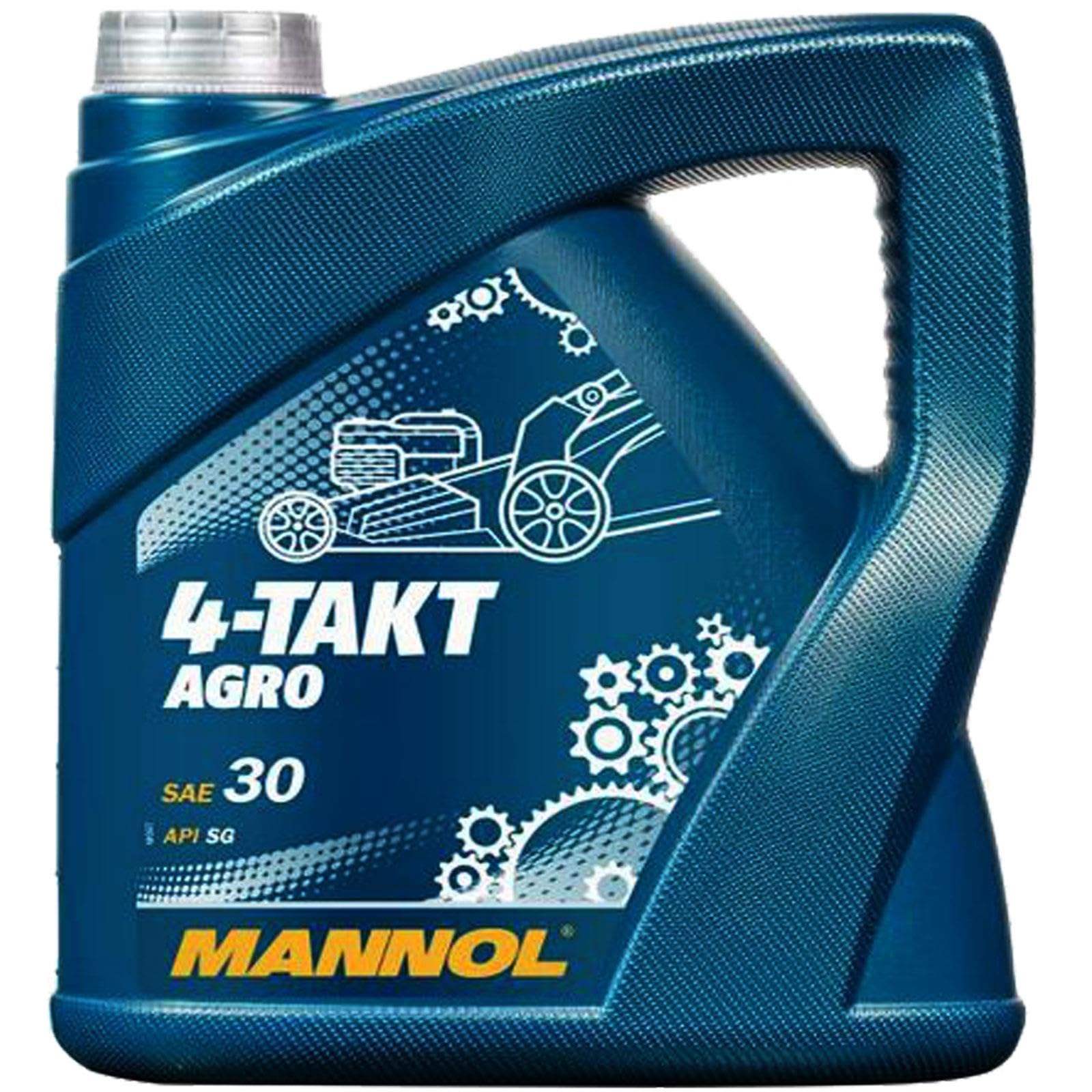 BandelOne enthält 4L + 1L Mannol 4-Takt Agro für Rasenmäher Traktor Generator Sae 30 Api Sg