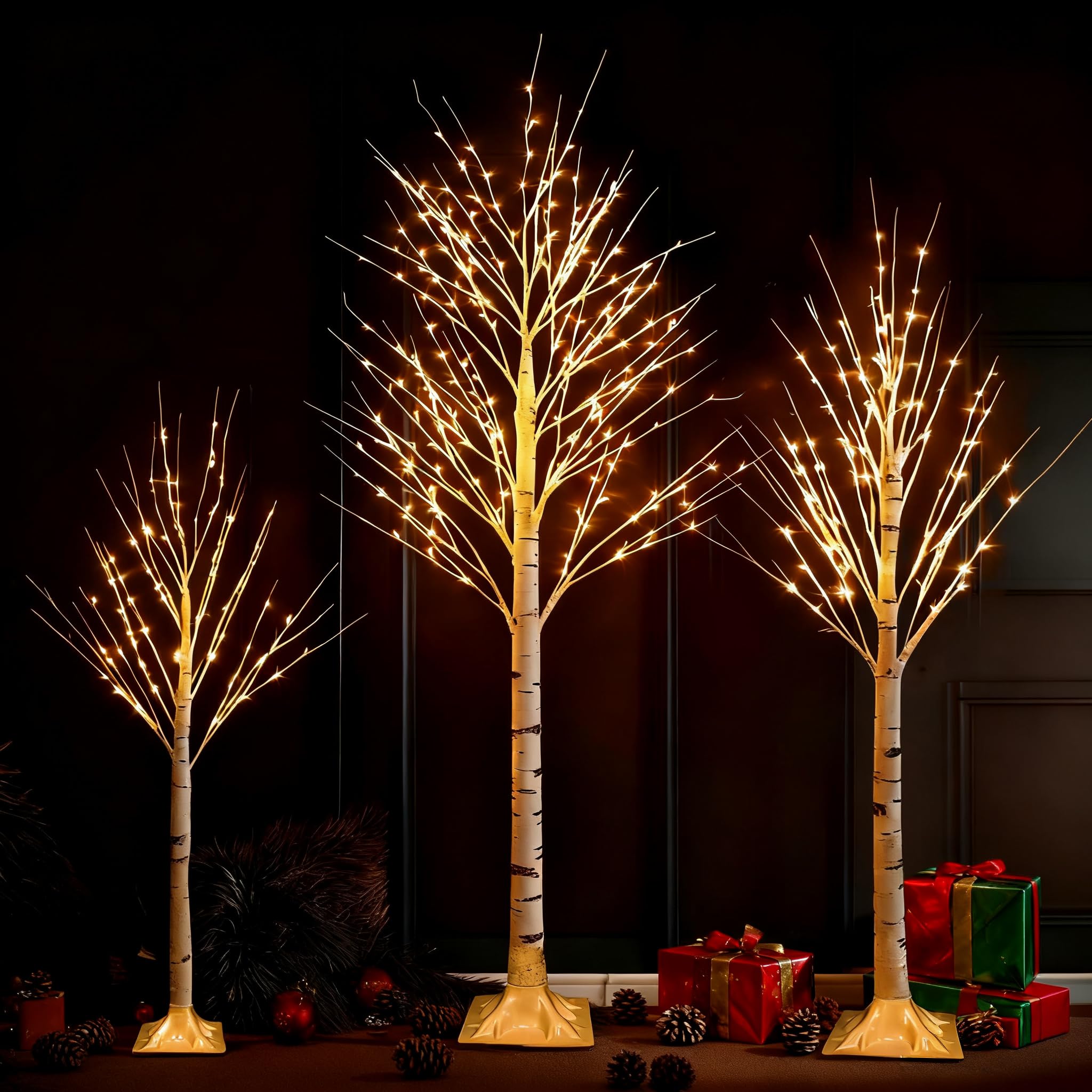 TW SHINE Set of 3 Birch Tree