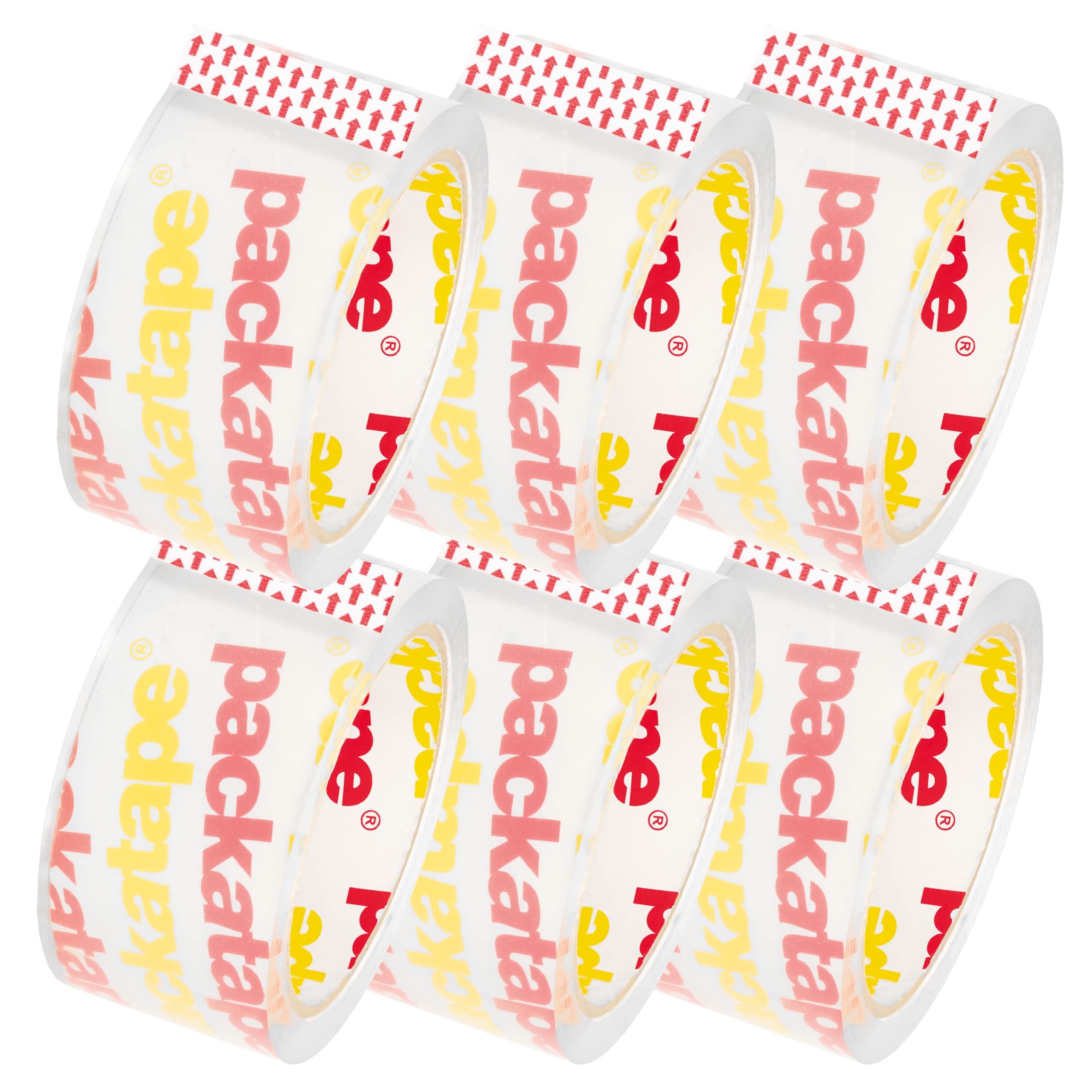 Packatape - Crystal Clear Super Transparent Strong Packing Tape - 6 Rolls of Packaging Tape for Shipping, Moving Storage, Arts and Crafts, DIY 48mm x 50m