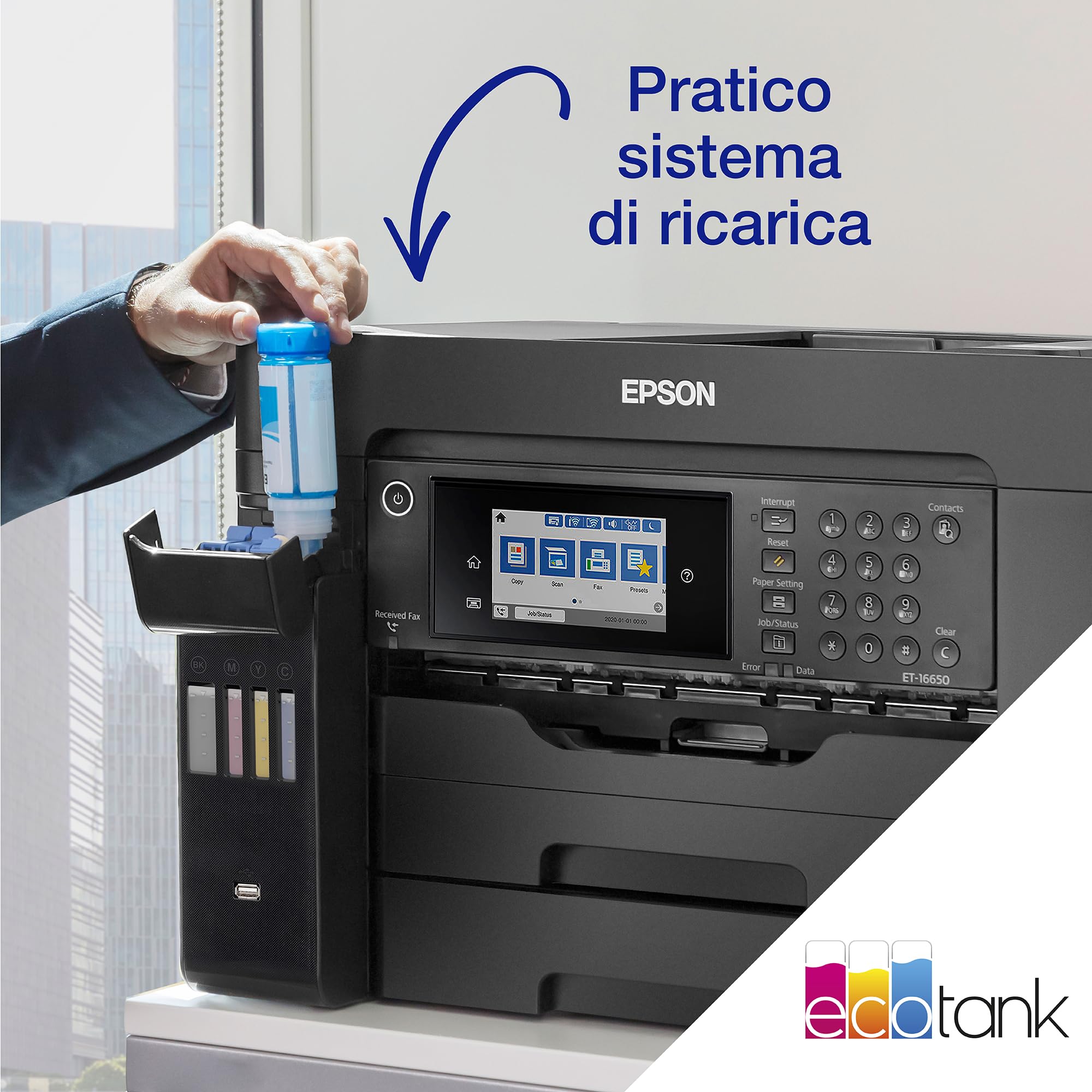 EcoTank ET-16655 Stampante multifunzione A3+ Wi-Fi con serbatoi di inchiostro ricaricabili e fax