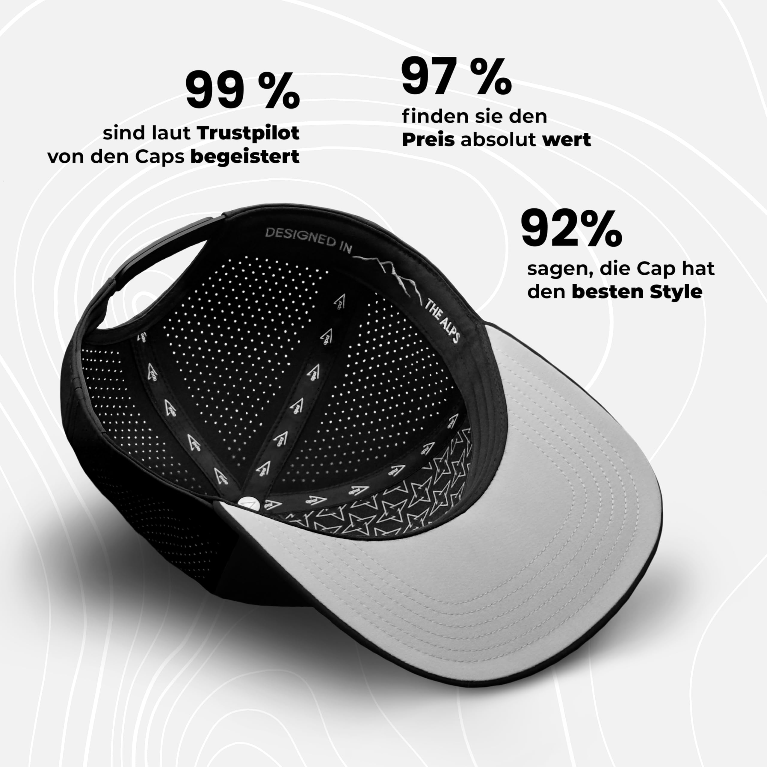 apol Premium Cap - Cloud Flat 2.0-100% wasserfest, atmungsaktiv, langlebig, Qualität - Snapback - Einheitsgröße