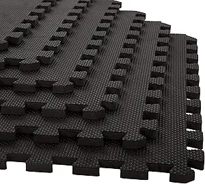 Foam Mat Floor Tiles, Interlocking EVA Foam Padding by Stalwart – Soft Flooring for Exercising, Yoga, Camping .375 Inches