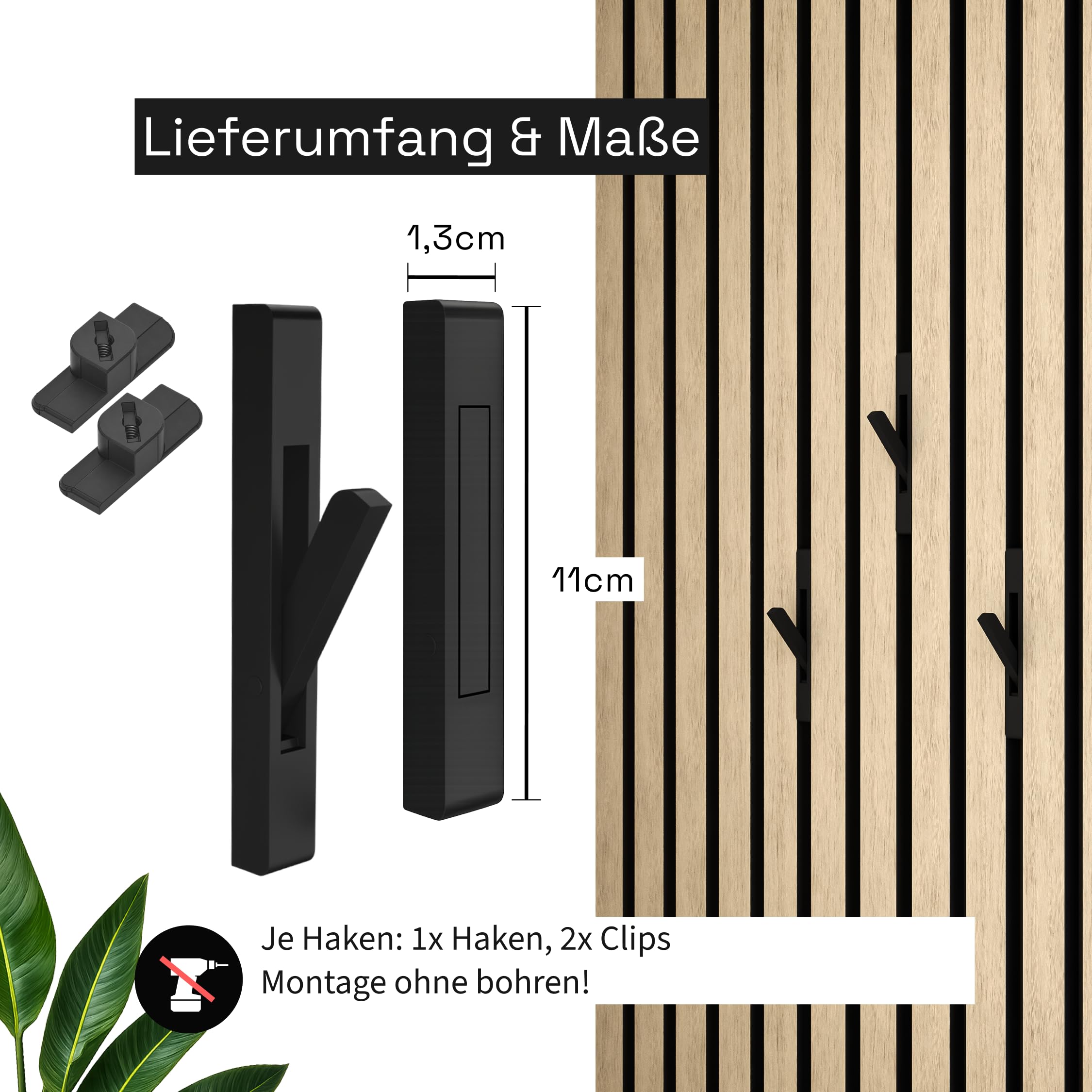Generisch Klappbarer Haken [HIDE] für Akustikpaneele | ohne Bohren (6)