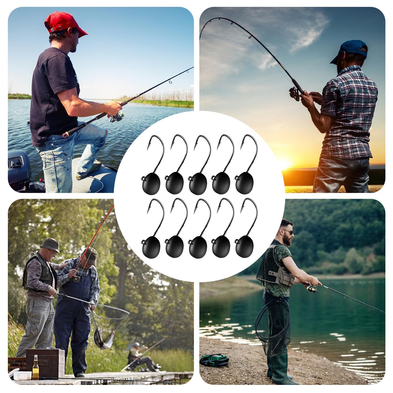 600 Stopper Da Pesca In Gomma - 100 Gruppi 6 Misure, Fermi Per Galleggianti, Nero Per Fiumi E Laghi - Foto 4