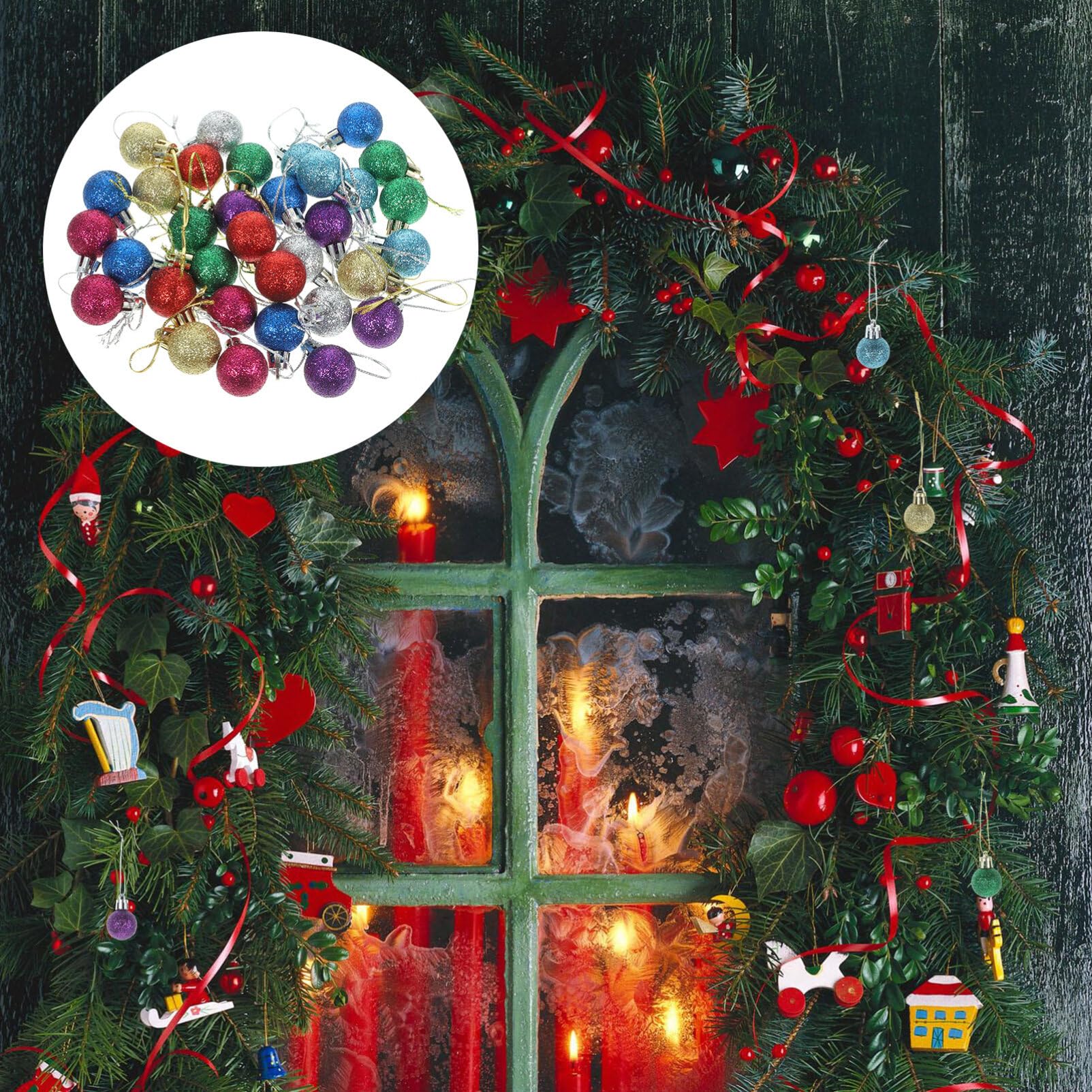 PRETYZOOM Weihnachts-Mini-Glitzerkugeln 80 Stück Mehrfarbiger Baumschmuck Bruchsichere Mini-Weihnachtskugeln Zum Aufhängen Für Weihnachtsbaum Dekoration