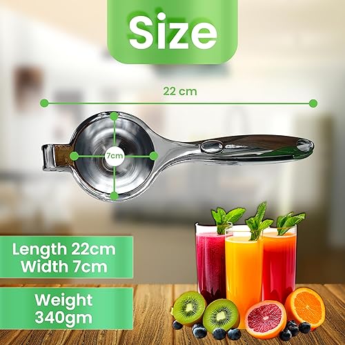 Miniatura 3 de Exprimidor de limón y prensa manual de limón  Exprimidor de limón manual de acero inoxidable premium para frutas cítricas  Fácil de apretar para