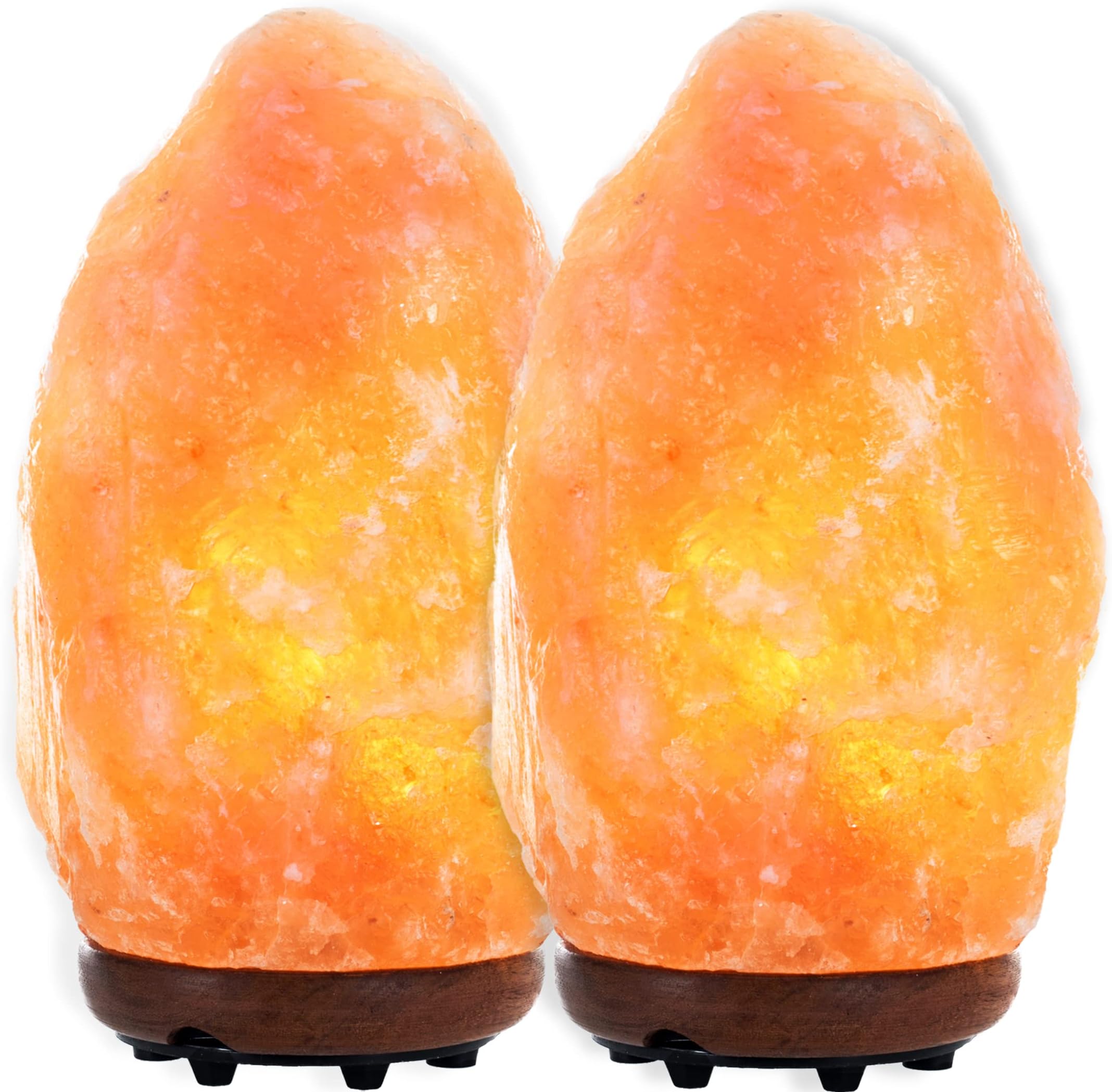 Klass (Pack of 2) 1-2 KG Salt Lamp Natural Himalayan Salt Lamps containing Pink Rock Salt Healing Crystals Certified Electric Fitting Ideal for Bedside Lamps, Home Decor, Night Light & Gifts