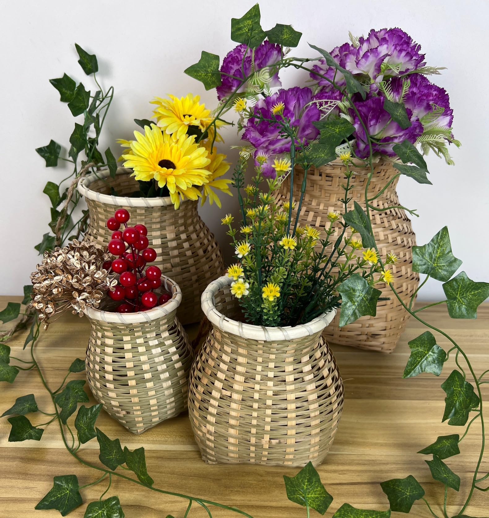 竹 器 竹製 花瓶 花入れ 古民家 ガーデン 古民具 丸 籠 かごバスケット 竹 器 竹製 花瓶 花入れ 古民家 ガーデン 古民具 丸 籠 かご