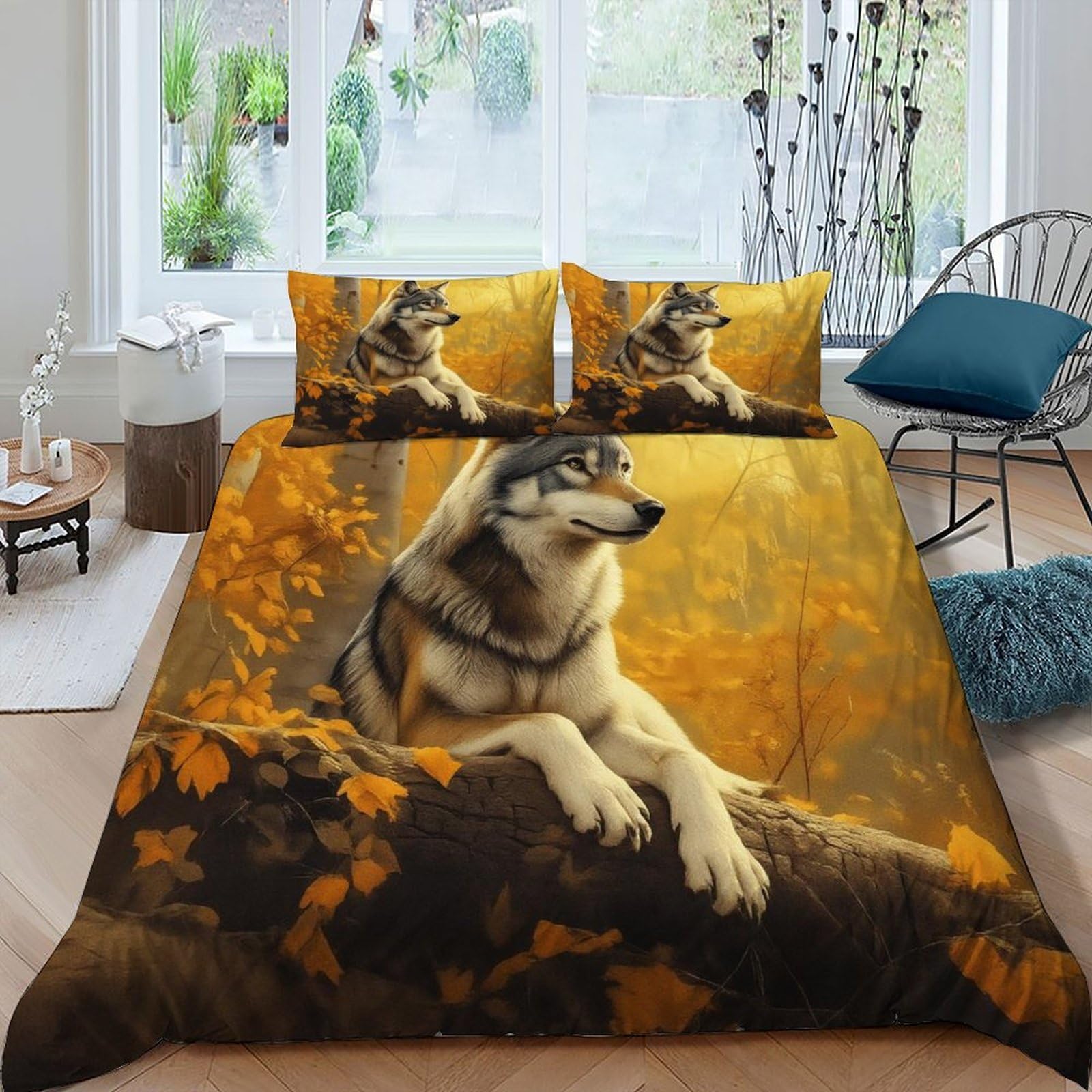 Parure de lit forest animal pour une décoration de chambre style chalet
