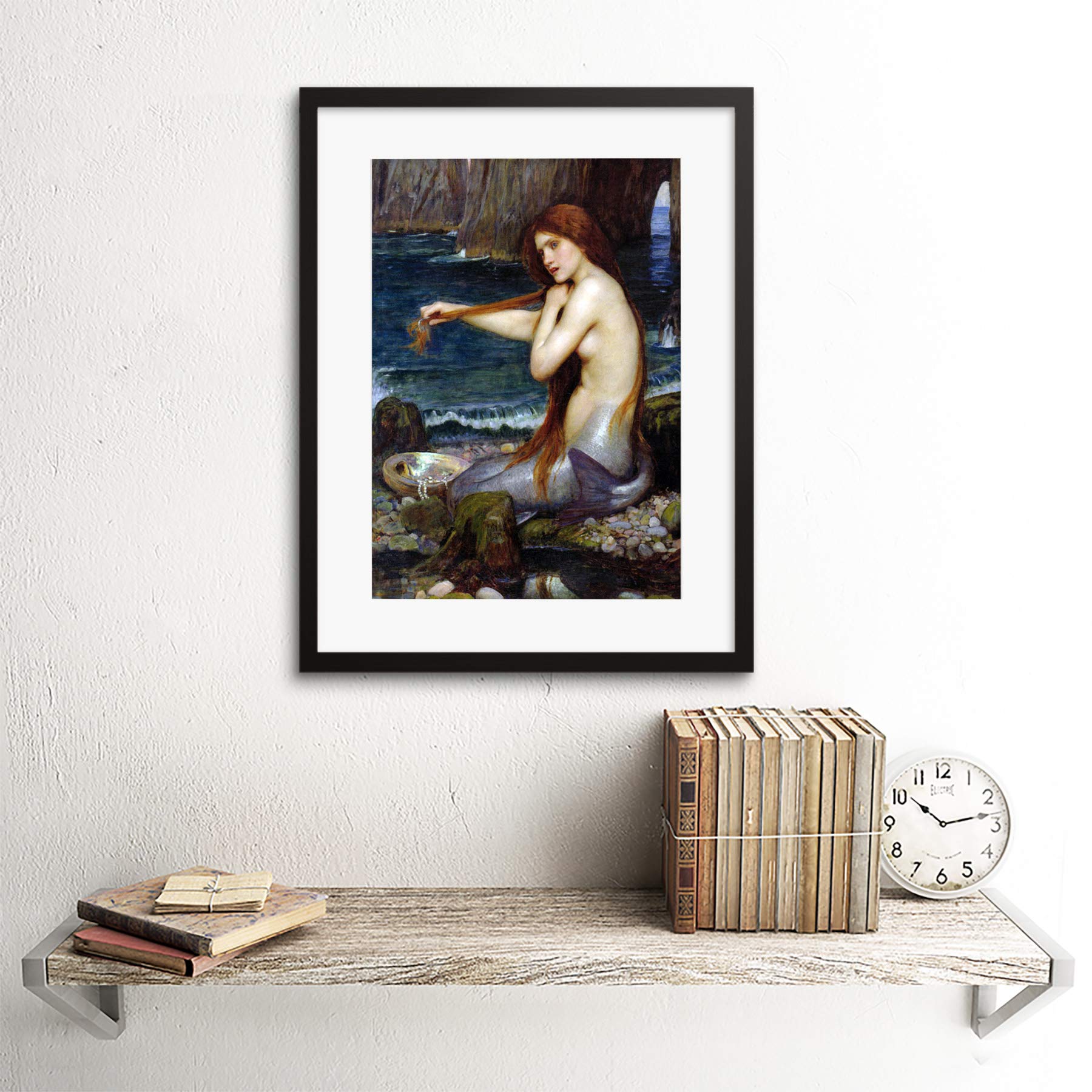 Amazon.com: JOHN WILLIAM WATERHOUSE MERMAID OLD MASTER BLACK