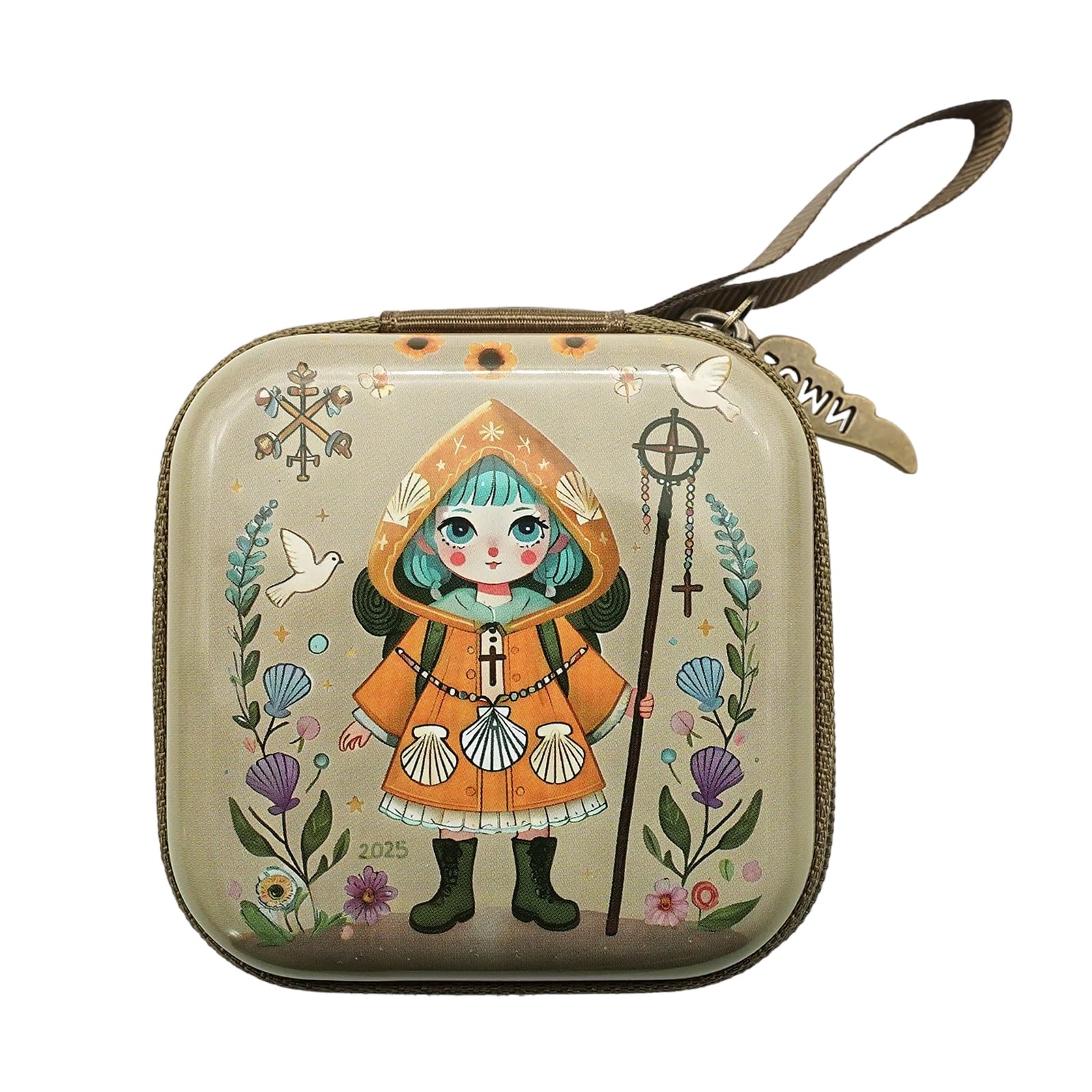 Kalttoy B Sturdy Rosary Organizers Ag With Cartoon Pattern Multipurpose Religious Item Carriers For Home Travel Use Square Cartoon Rosary Pouches