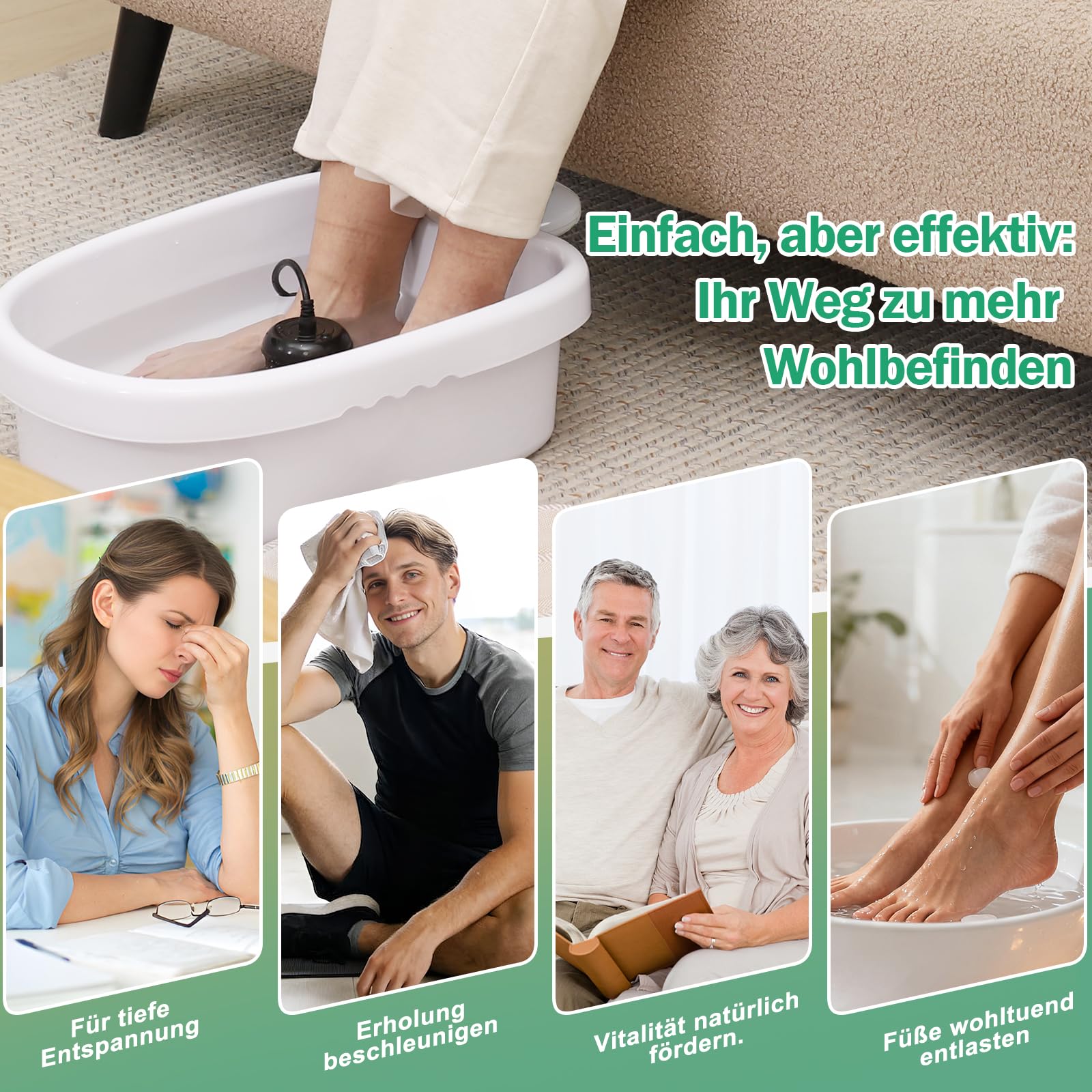 Ionen Fußbad, Professionelles Elektrolyse Fussbad mit 2 Arrays & Tragetasche Fußbadewanne, Detox Fussbad für Zuhause & Salon – Entspannt & belebt die Füße