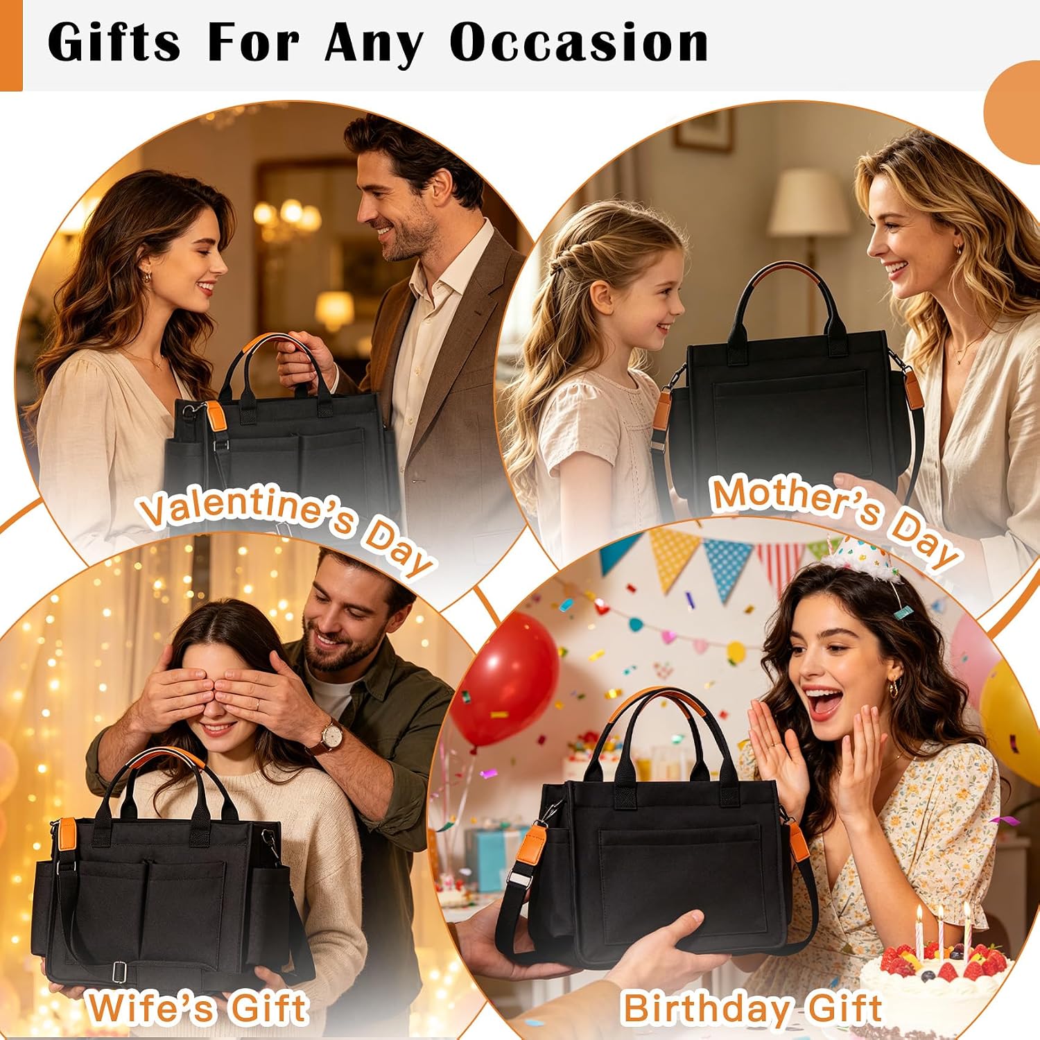 Janhavi Travel Tote Bag for Women with Zipper Closure & Shoulder Strap, Large Canvas Handbags for Bible Work Teacher Nurse