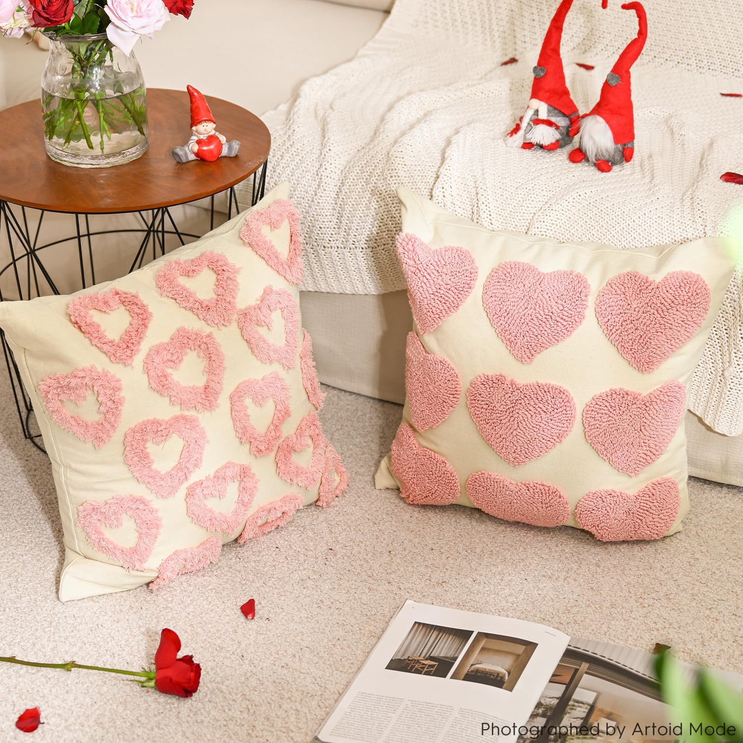 Artoid Mode - Set Di 2 Federe Per Cuscino In Morbida Pelliccia Sintetica, 45x45 Cm, Multicolore, Per Divano E Camera Da Letto