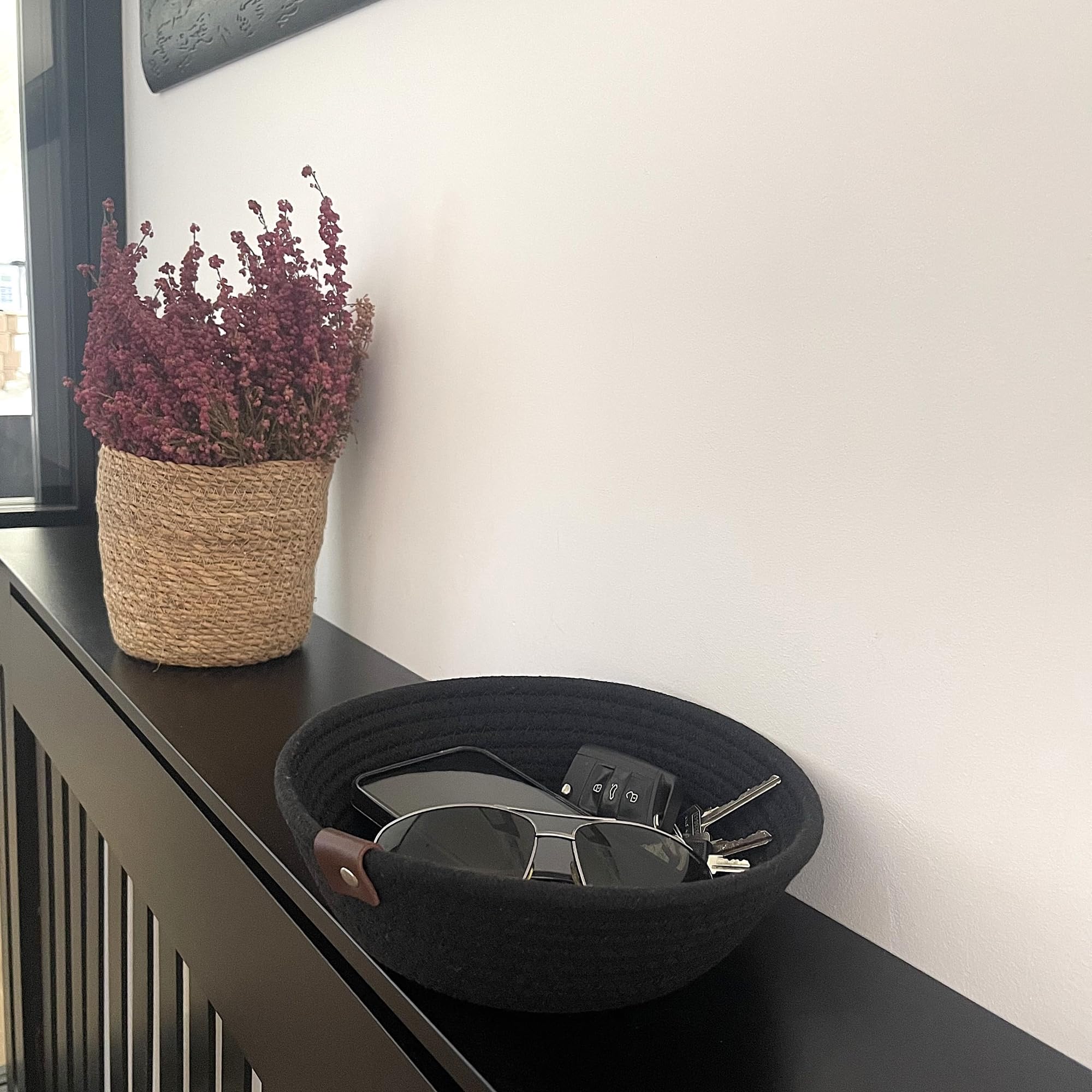 Set 3 Cestini Portaoggetti In Corda Di Cotone - Verde, Per Cucina, Soggiorno, Bagno - Foto 7