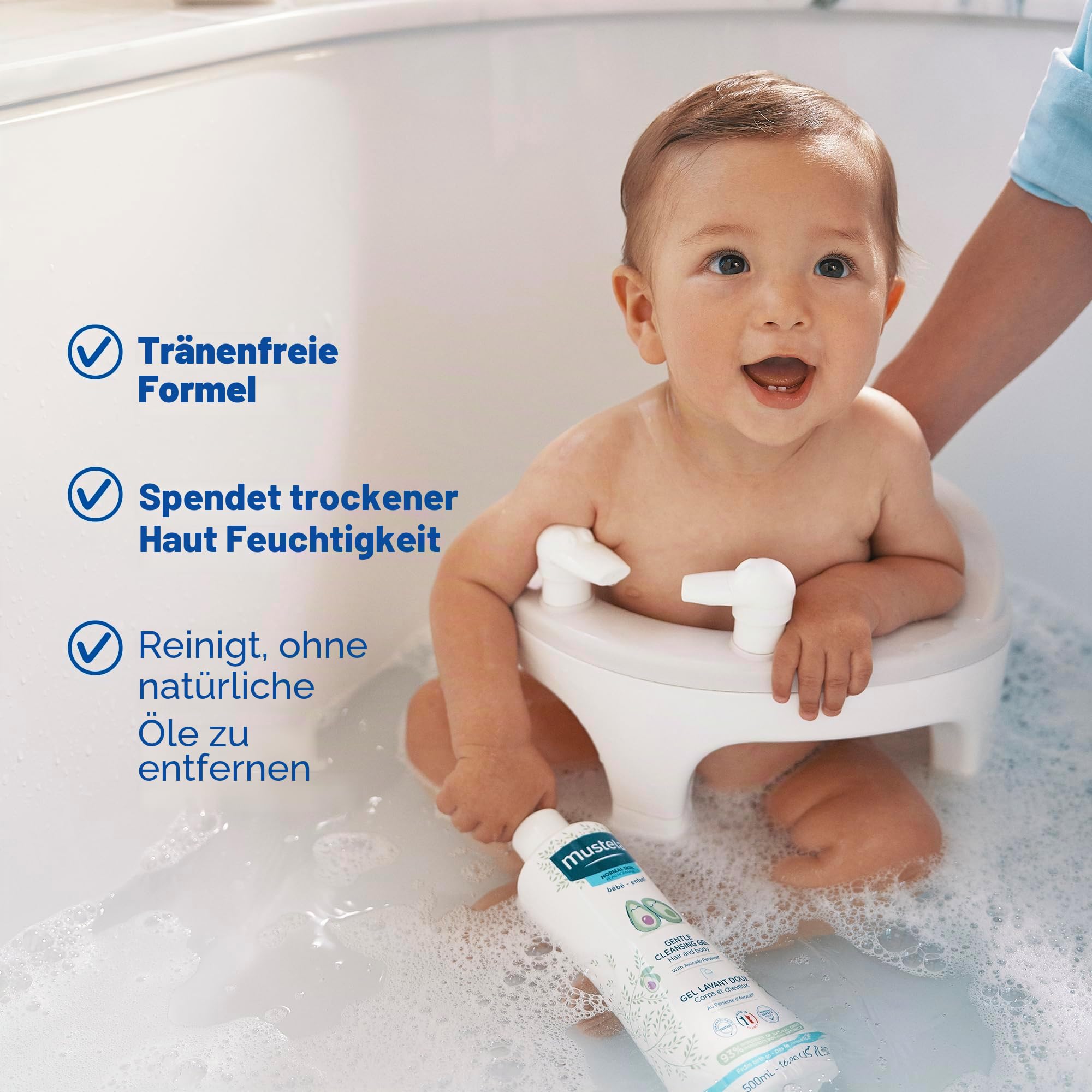 Aduoke Mustela Baby Bath Time Gift Set - Baby Skin Care Essentials with Natural Avocado - Contains Hydra Bebe Body Lotion 10.14 fl. oz. & Gentle Cleansing Gel 16.9 fl. oz. - 2 Items Set