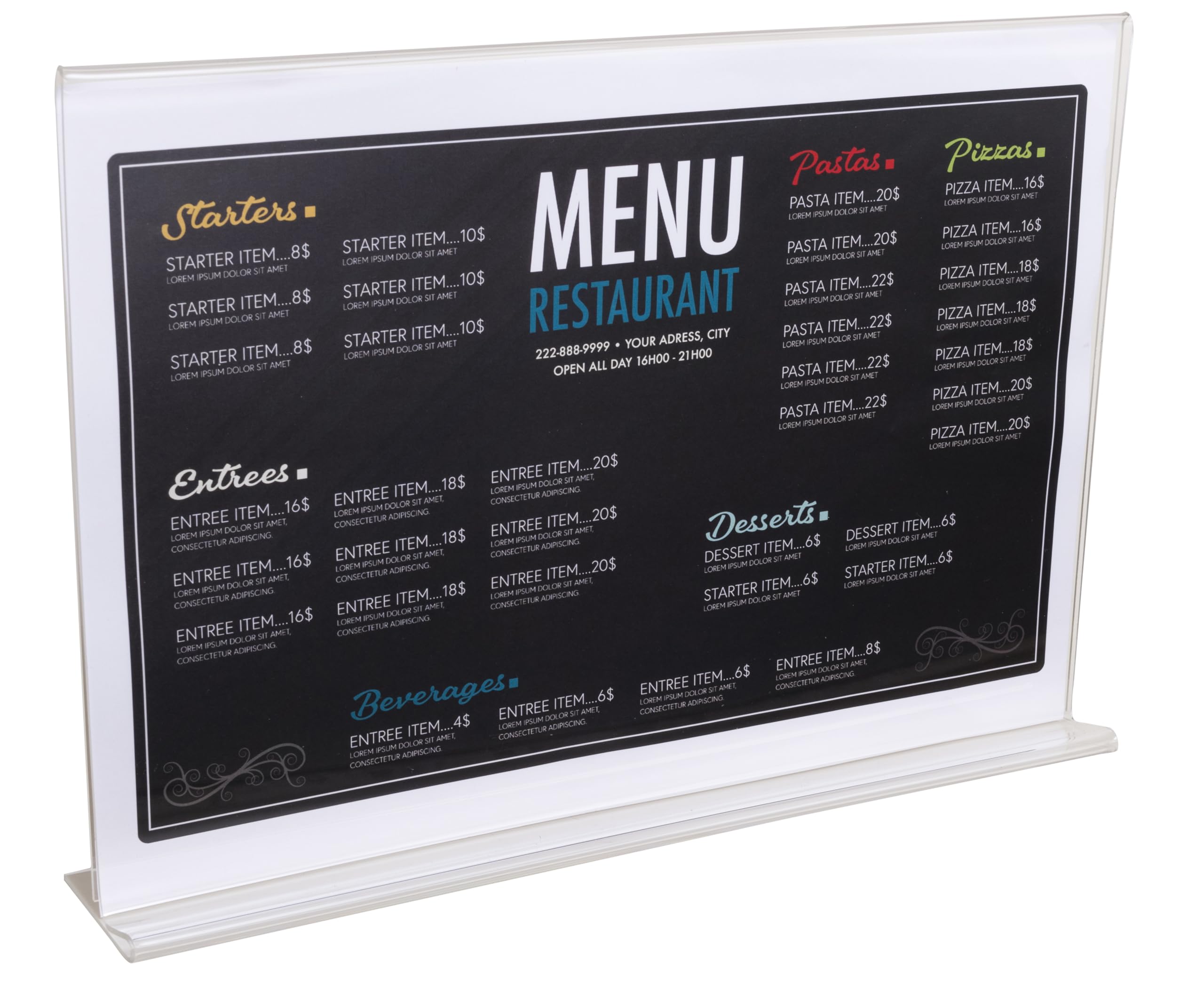 Exacompta Porte-visuels droits horizontaux A4 PMMA Cristal 30x5,5x21,5cm Carton de 10
