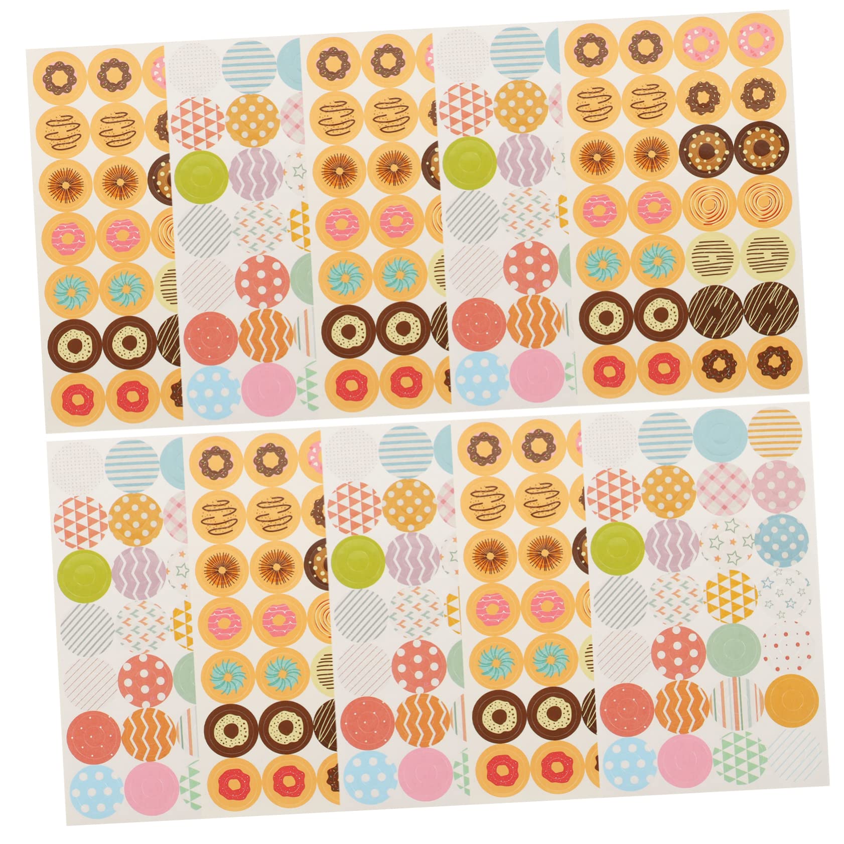 HOMSFOU 5 Set Adesivi Per Carta Etichette Autoadesive Per Carta Sciolta Accessori Per Documenti Design Geometrico E Dolci Per Scuola E Ufficio 1120 Pezzi*5
