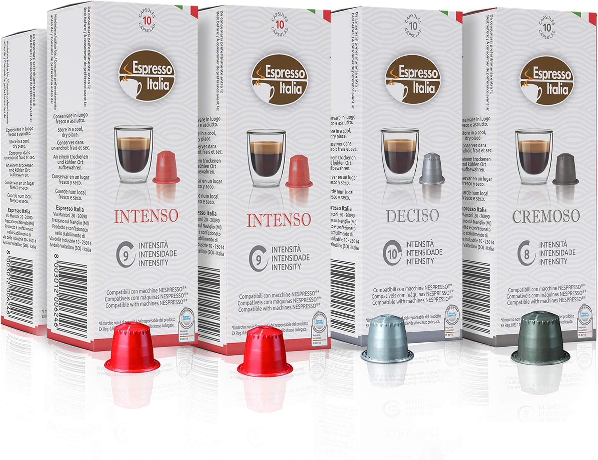 Nespresso Compatible Capsules Variety Pack - 80 Espresso Capsules Strong Blend. Espresso Italia Coffee Capsules for Nespresso Machines. Assorted Italian Coffee. Expresso Coffee Pods Ristretto