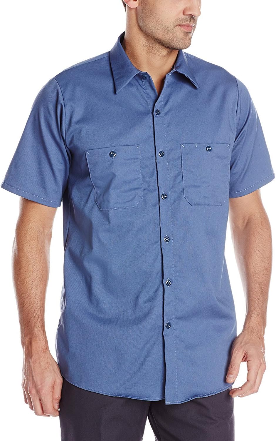 Red Kap Mens Short Sleeve Wrinkle-Resistant Cotton Work Shirt