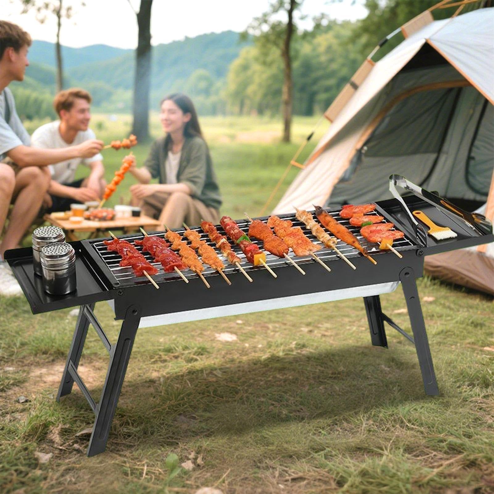 Przenośny grill Chal regulowana kontrola przepływu powietrza dla zwiększonej wydajności spalania, pełne wrażenia podczas gotowania, składana konstrukcja do grillowania na świeżym powietrzu