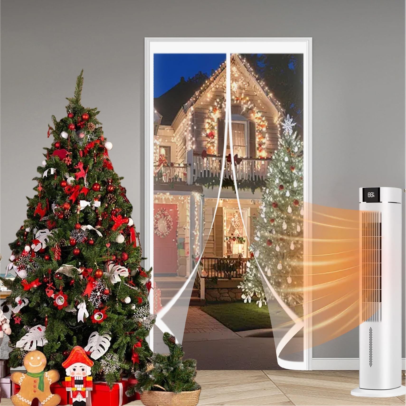 Thermo Türvorhang Kälteschutz 170 x 220 cm Winddicht, Thermo Kälteschutz Winter Wasserdicht Und Warme, Magnet Wärmeschutzvorhang Tür für Balkon Terrassen Kellertür, A