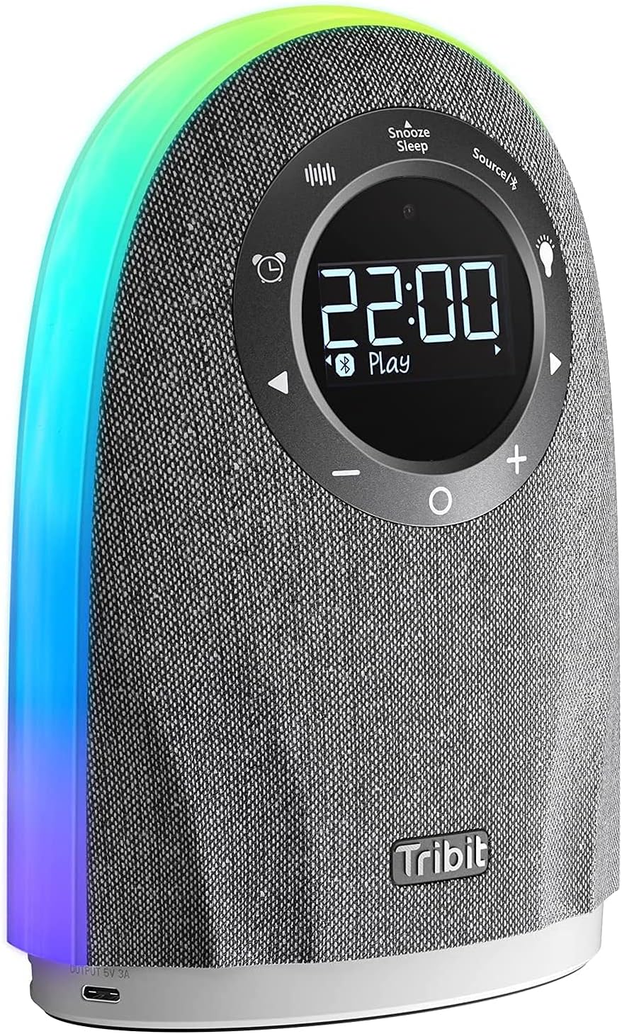 Tribit Night Light Bluetooth Speaker, 25W Alarm Clock Speaker with Touch Sensor Control,White Noise,Bedside Lamp Speaker with 2 USB Output Port for Bedrooms,Living Rooms and Office,Adapter Powered