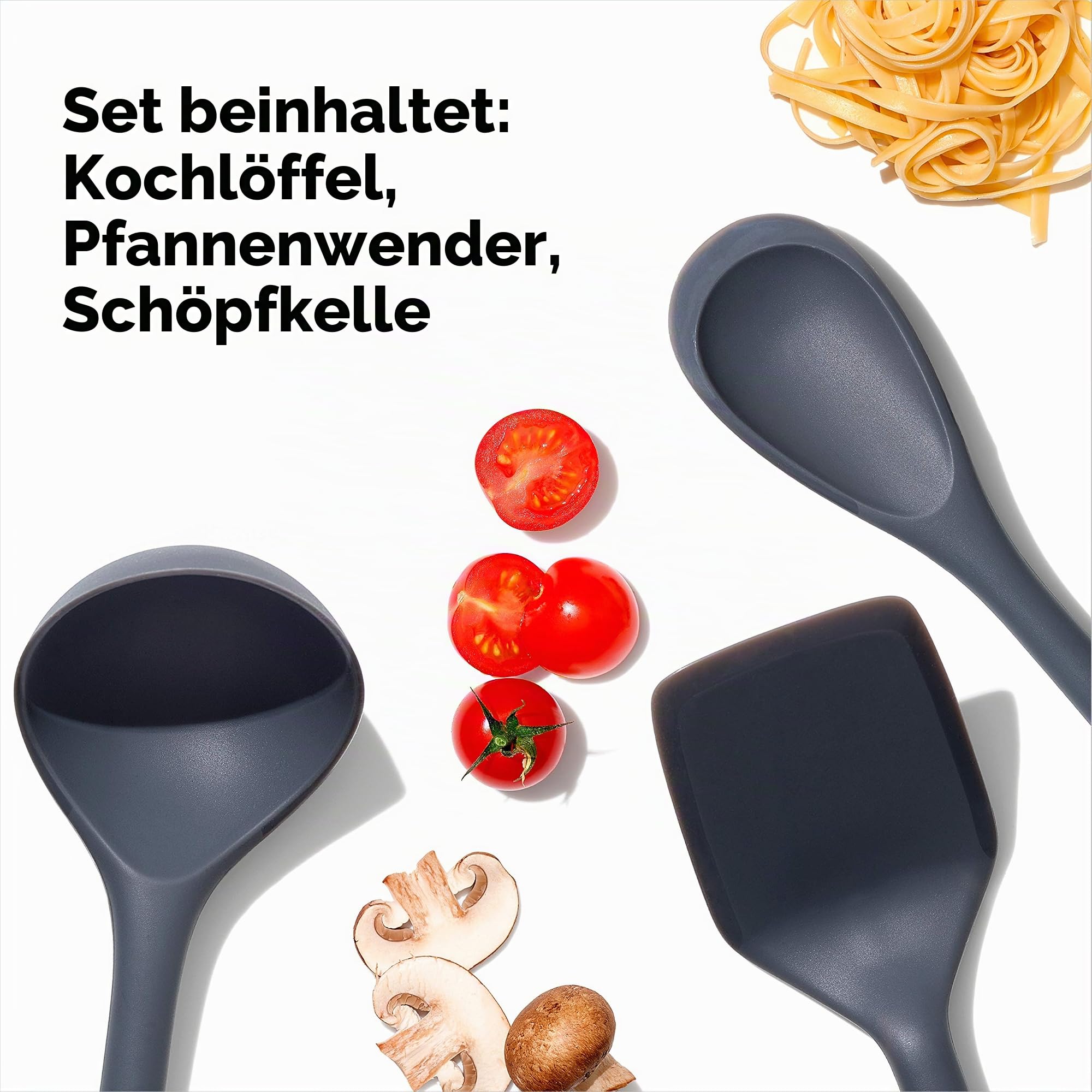 OXO Good Grips Silikon-Utensilien-Set, 3-teilig, Grau, Einheitsgröße