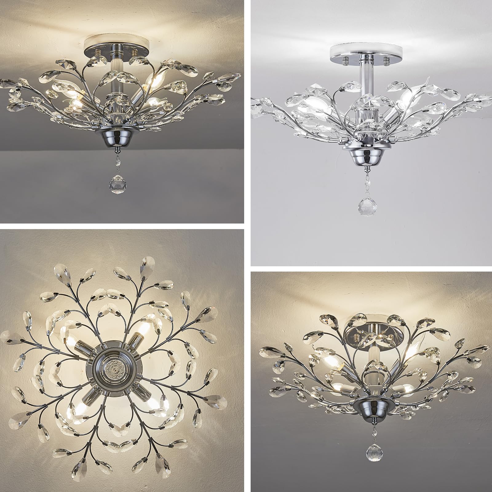 Ganeed Crystal Ceiling Light, K9 Crystal Chandeliers, Vintage