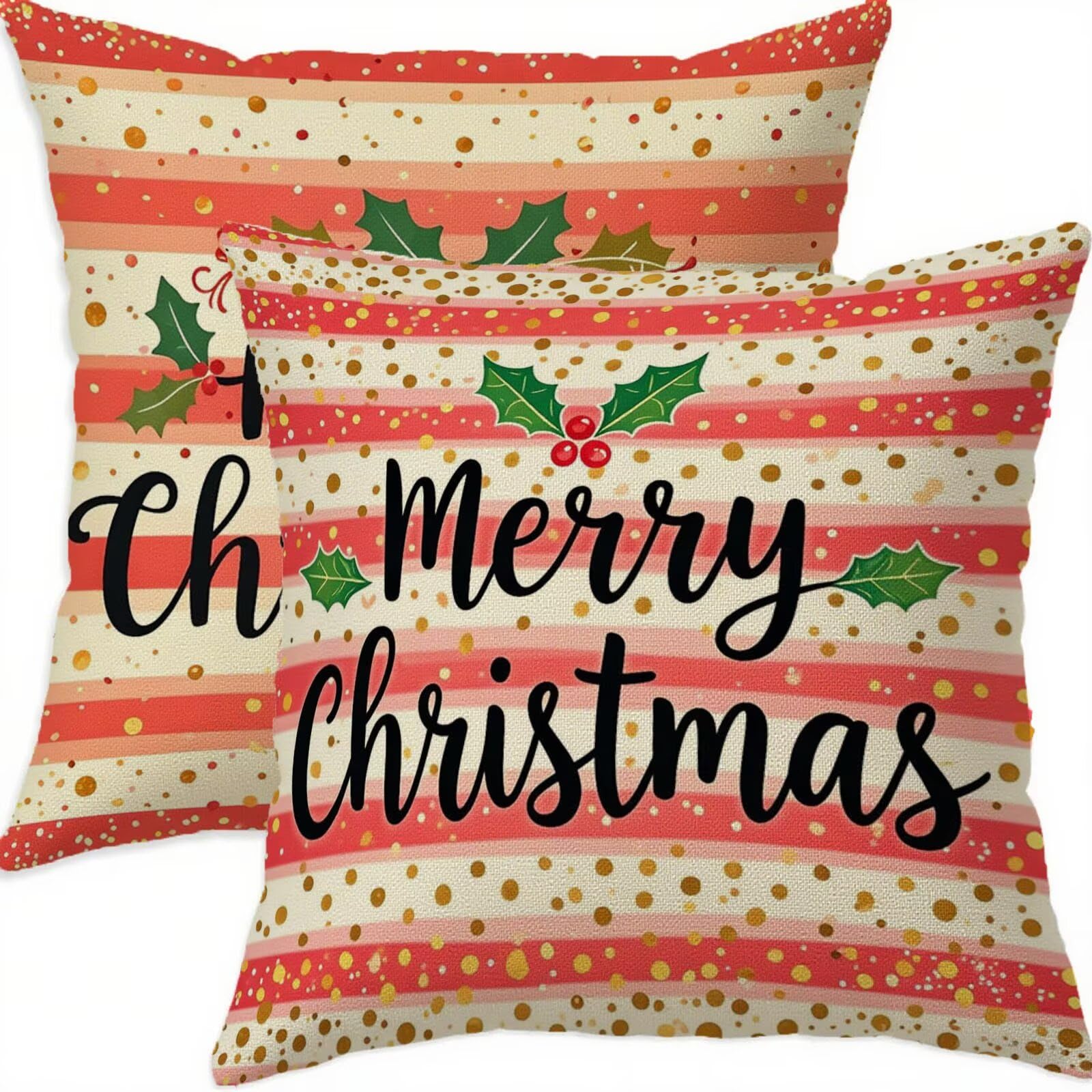 Housse coussin 65x65cm imperméable avec fermeture éclair invisible motif Noël