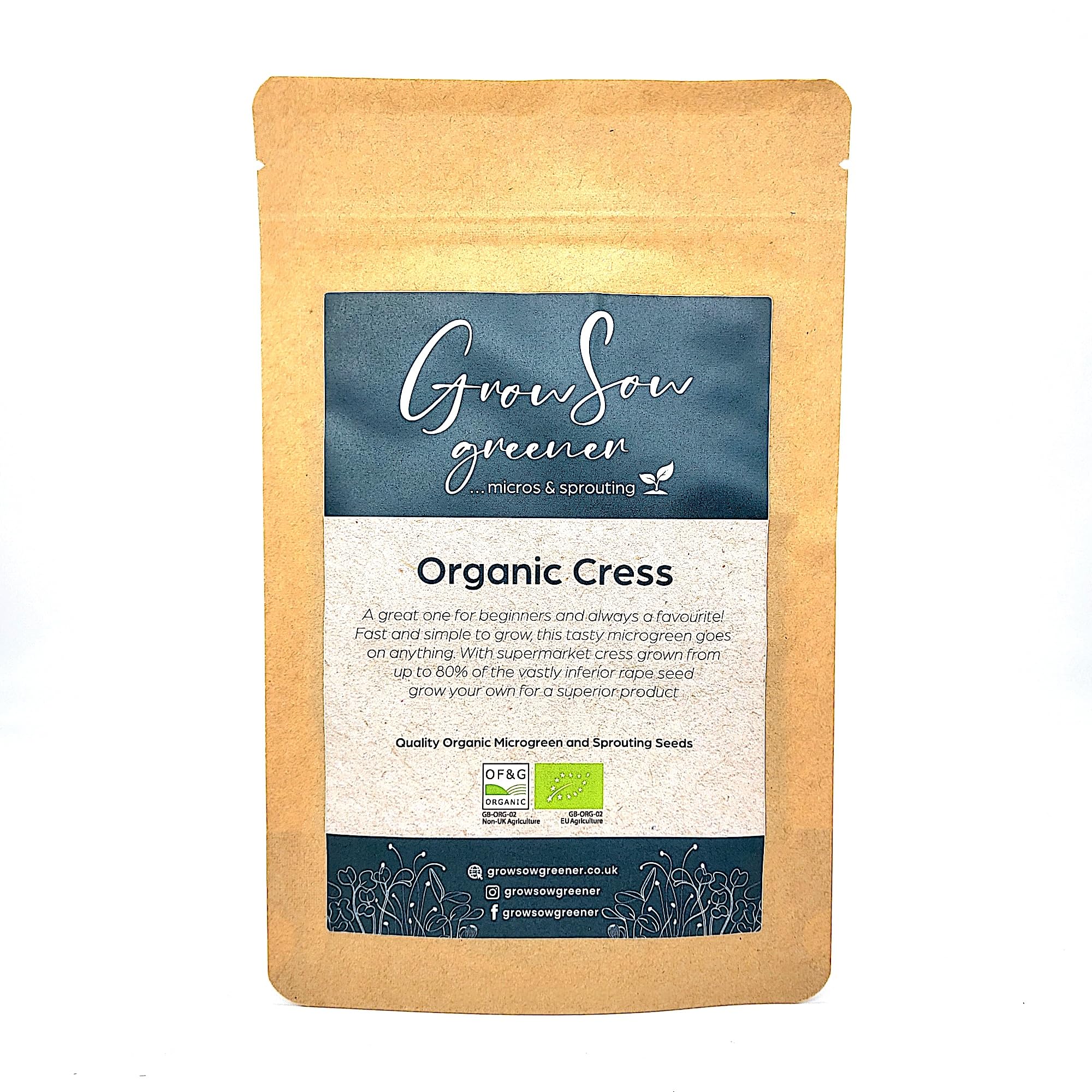 Organic Cress Microgreen Seeds (50, Grams)
