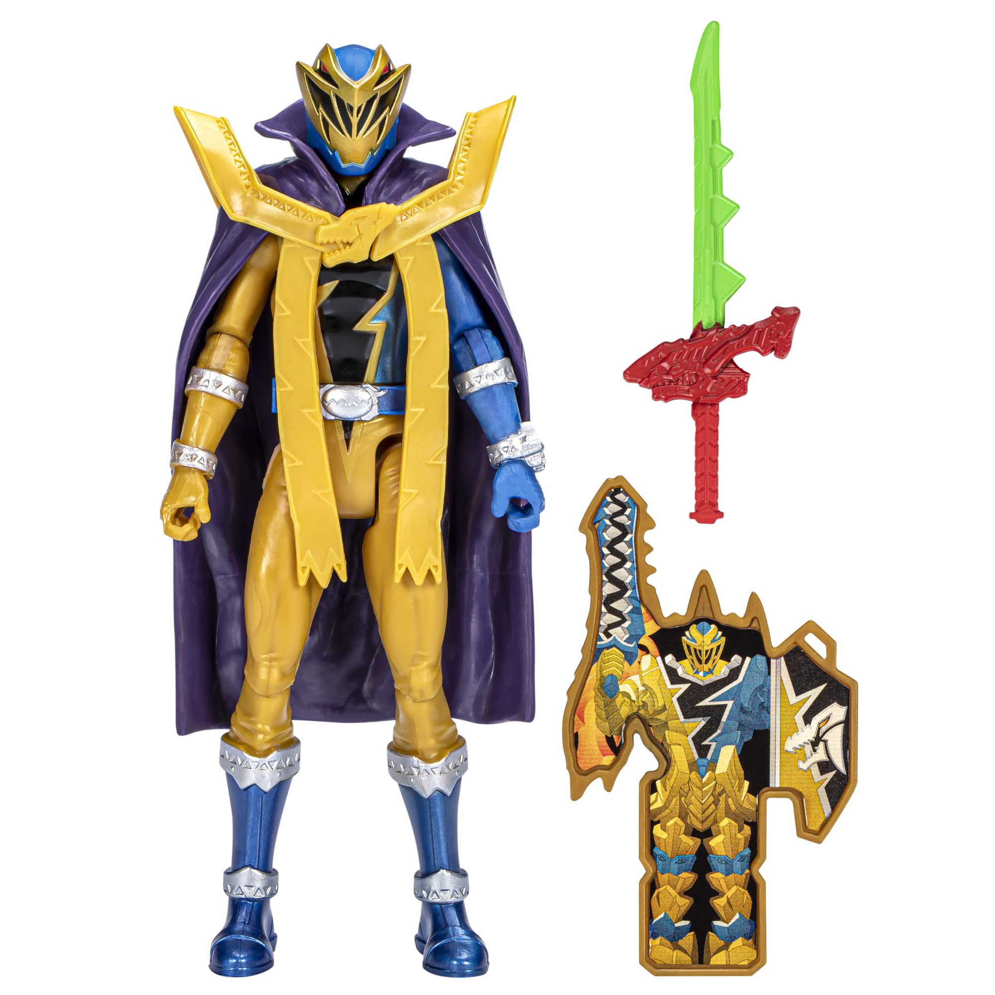 Power Rangers F8154 Dino Fury Modo Dino Master Articulated Figure 15 cm Gold