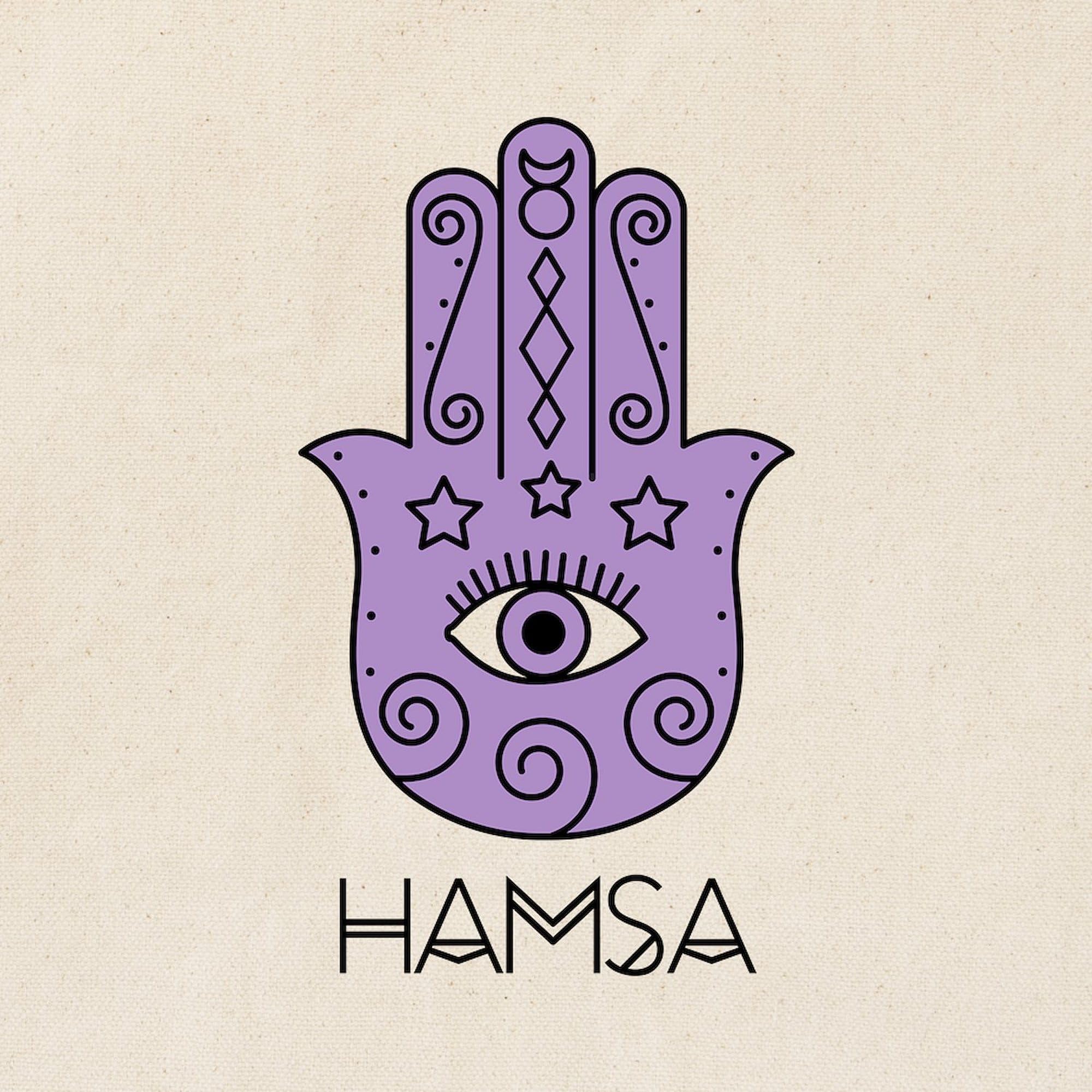CafePress Artsy Hamsa Tote Bag - Natural Canvas Reusable Shopping Bag, Small Or Medium Size