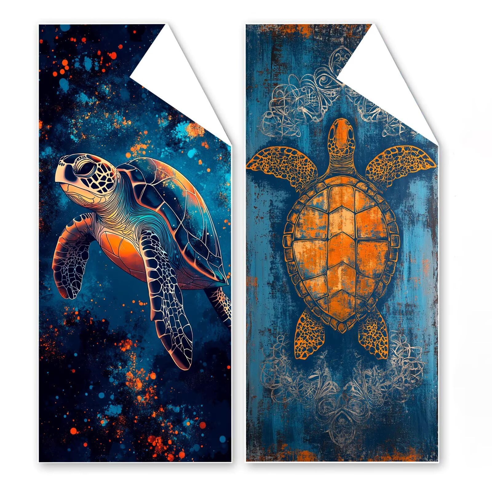 Telo Mare Microfibra 90x180 cm Telo Mare Grande, Asciugamano Palestra Assorbente Asciugatura Rapida, Asciugamano Mare Antisabbi Stuoia Spiaggia per Piscina, Viaggio 2 Set- Tartaruga Scura G1-262