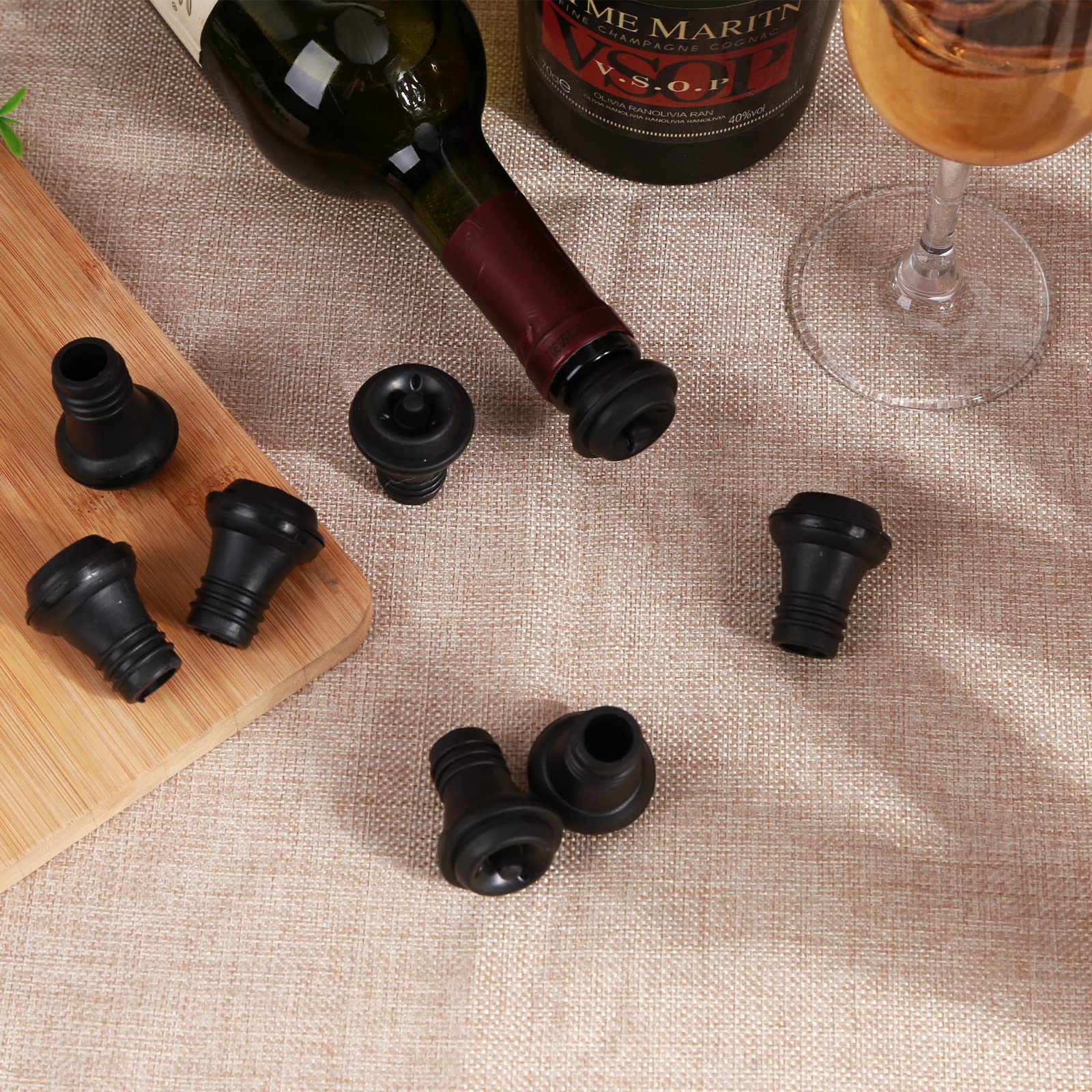 20 tapones de vino con bomba de vacío, conservador de vino, tapón de botella de vacío, tapones de vacío para vino, bomba de vacío para cocina, hogar, bar, oficina, regalos para amantes del vino 6