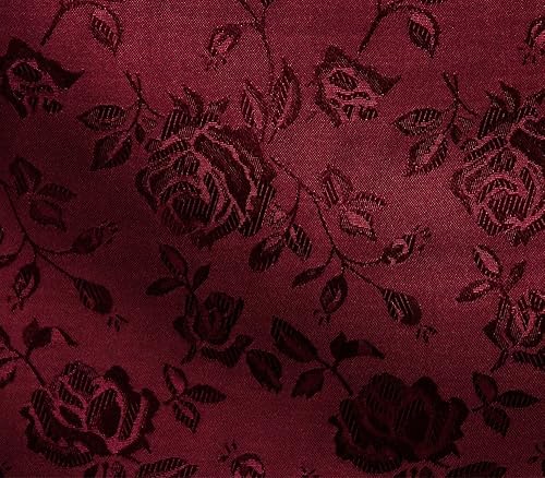 Miniatura 4 de Tela jacquard floral de satén de 58 pulgadas de ancho vendido por The Yard (rojo)