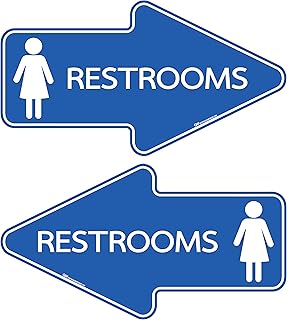 Restroom Wayfinding Floor Signs - 10-pack - Laminated Floor Marker by Graphical Warehouse - 15.95x8.70 in (Womens)