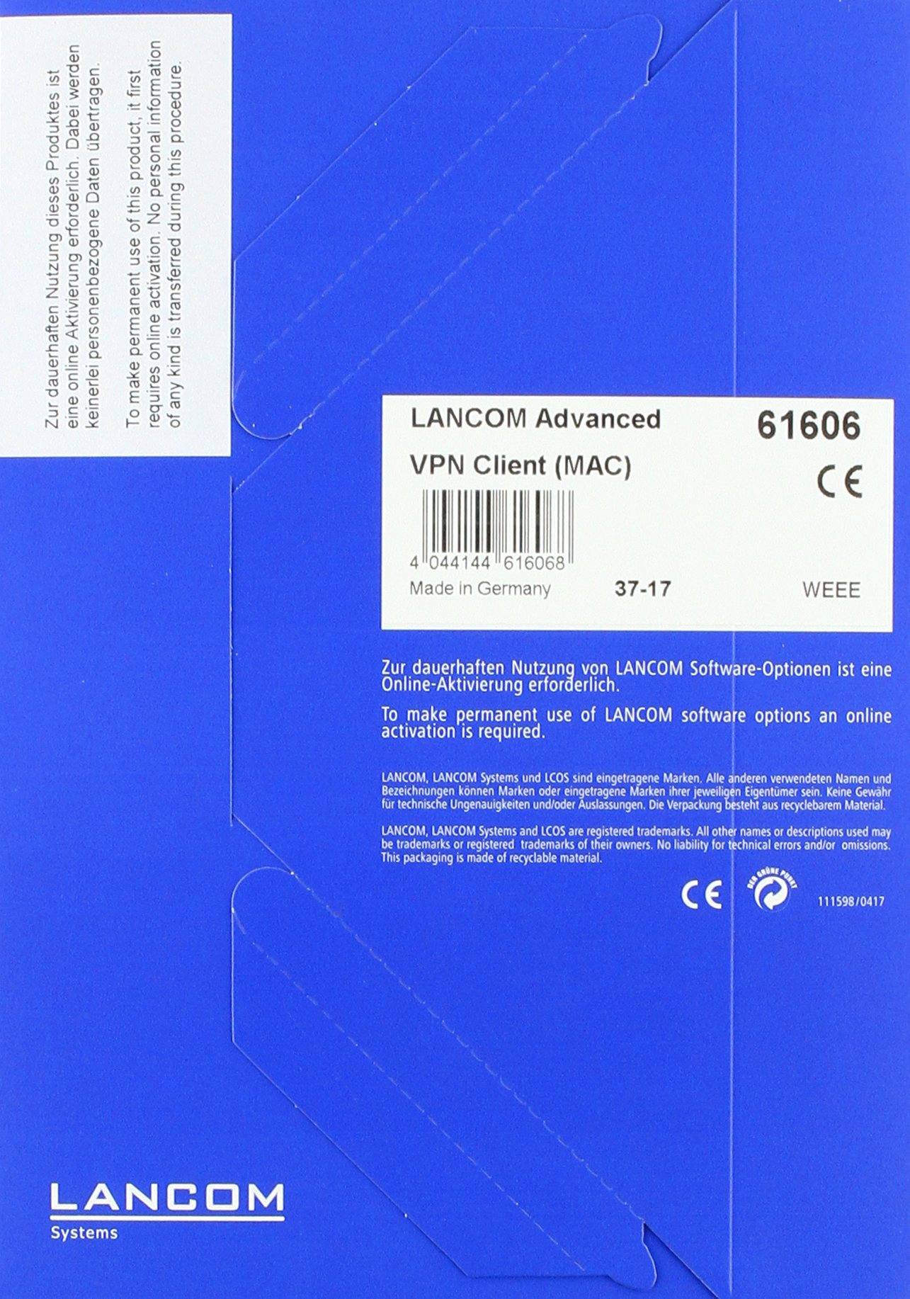 Lizenz / LANCOM Advanced VPN Client / 1 Nutzer / kompatibel ab Mac OS 10.5 Leopard (Intel) und neuer