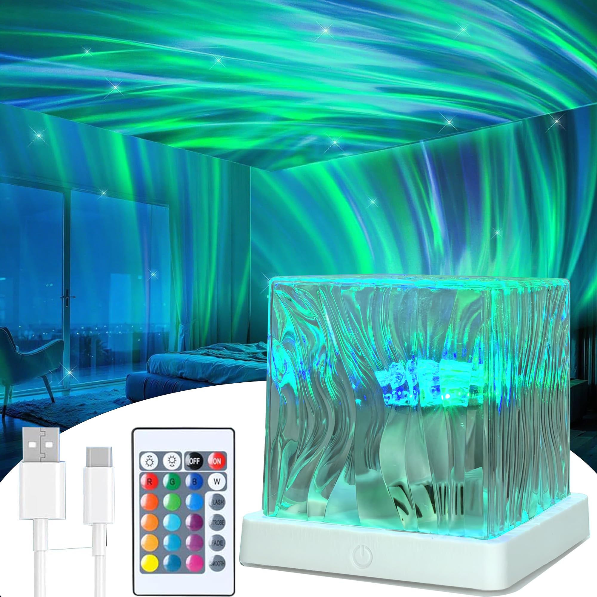 FineLiMoLa Northern Lights Galaxy Projector, 16 Colors Projection Light