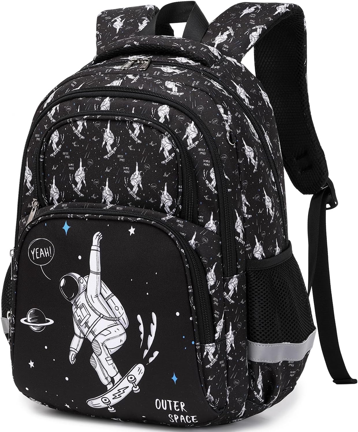 abshoo Cute Astronaut Kids School Backpack For Boys Elementary Kindergarten School Bag (Astronaut Black) - Image 2