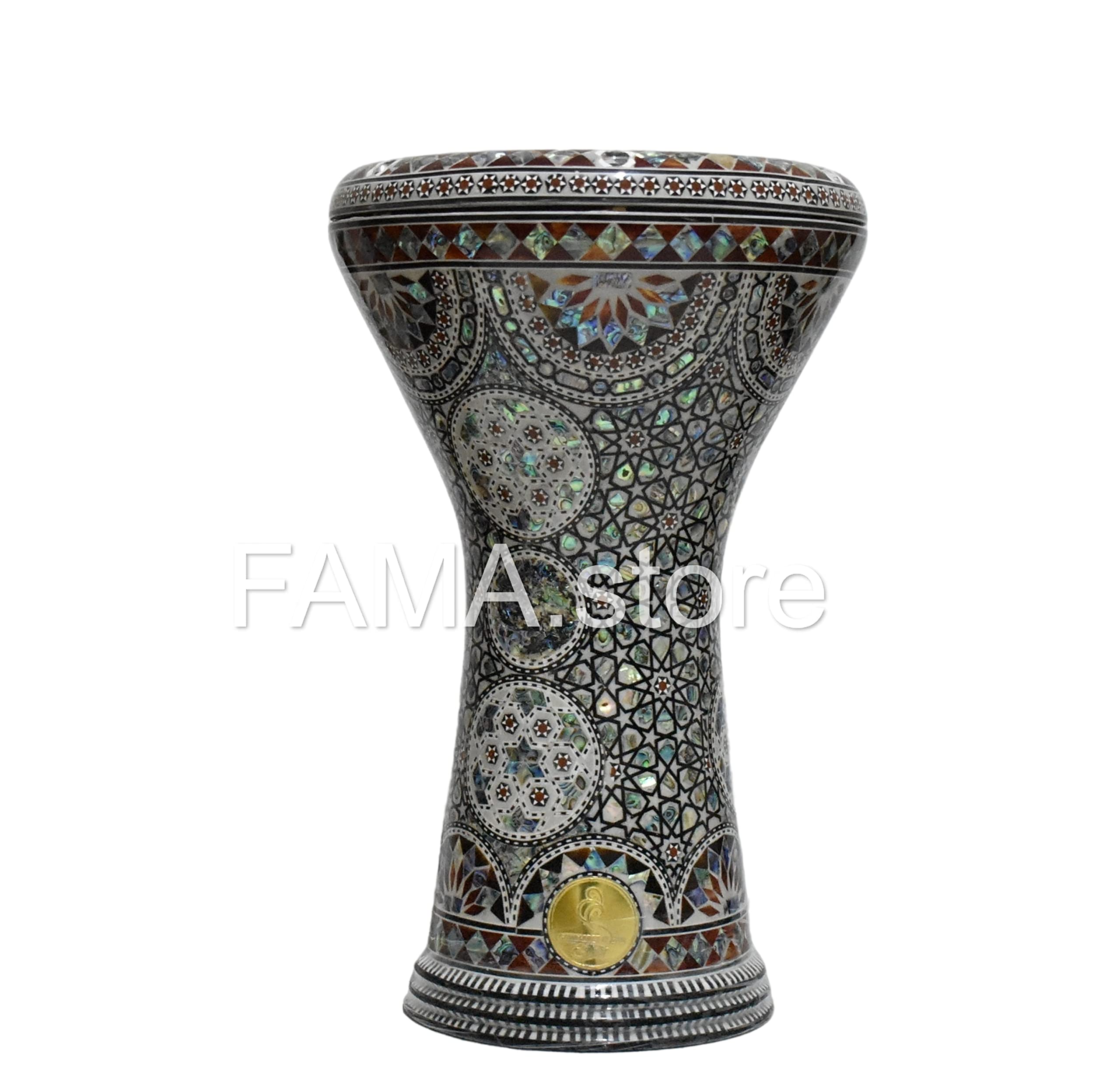 43,2 cm Drum Darbuka tabla doumbek madreperla Gawharet El Fan strumento musicale egiziano fatto a mano (perla blu) magia dell'Oriente)