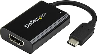StarTech.com USB C to HDMI 2.0 Adapter with Power Delivery - 4K 60Hz USB Type-C to HDMI Display Video Converter - 60W PD Pass-Through Charging Port - Thunderbolt 3 Compatible - Black (CDP2HDUCP)