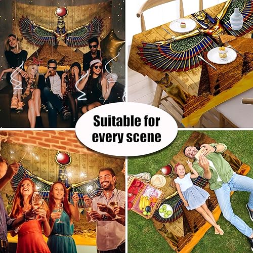 Miniatura 6 de Color Duty Tapiz Queen Isis para colgar en la pared, 80 x 60 pulgadas, tapiz jeroglífico egipcio antiguo, faraones egipcios, pirámides, cultura de