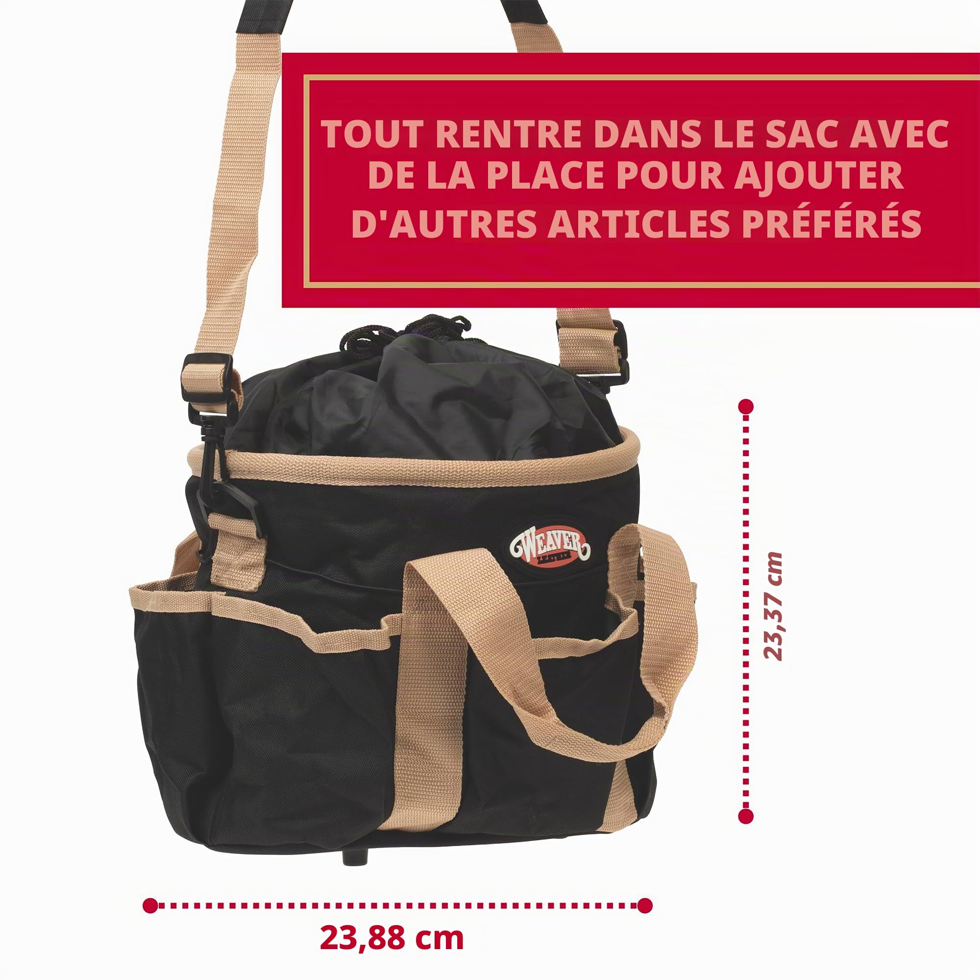 Weaver Cuir Kit de Toilettage, 65-2055-BK, Noir/Beige