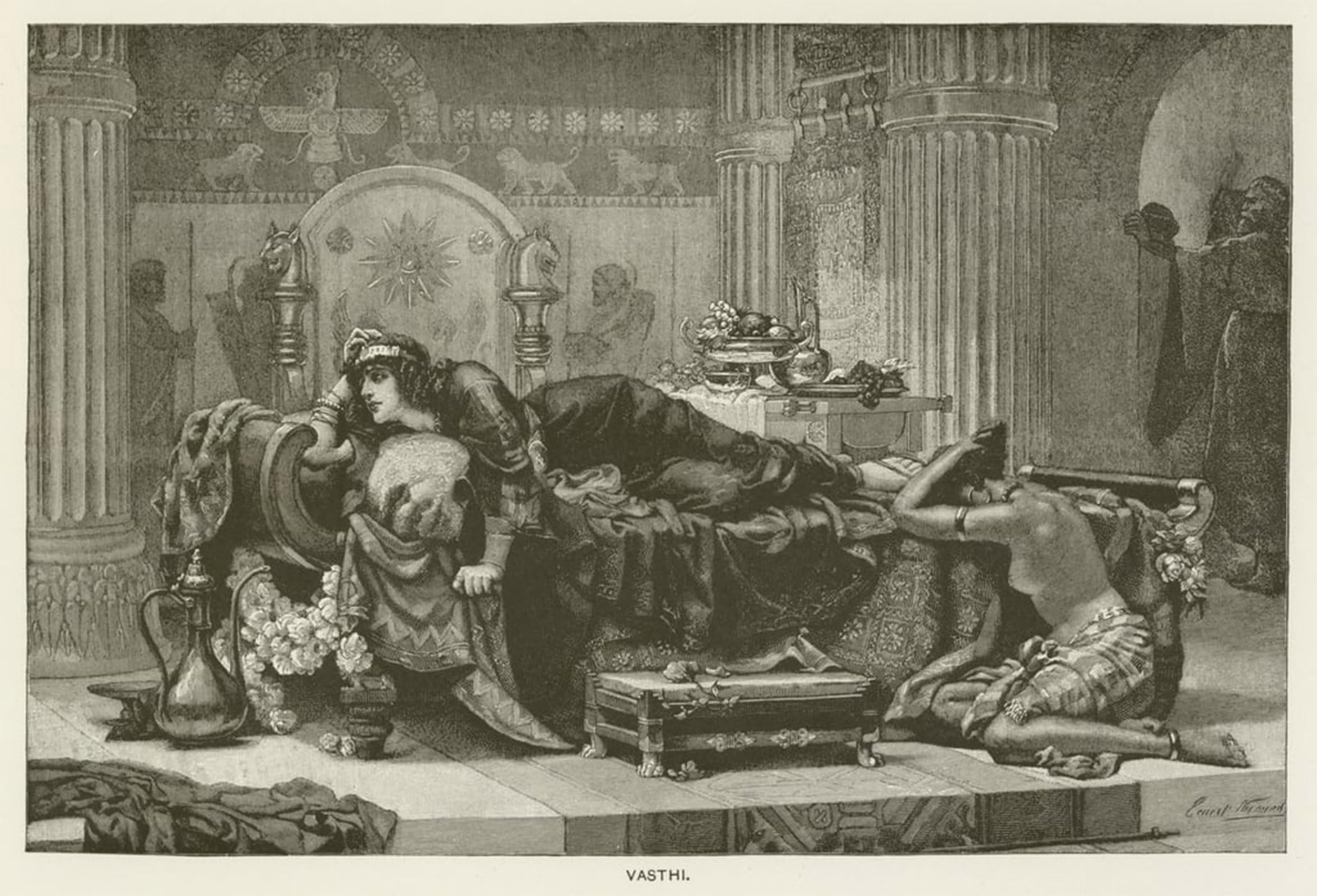 ARTXLXXBN Famous Painting Canvas Artwork Graffiti Print Vasthi by Ernest Normand Portrait Canvas Image for Home Decor 60x90cm