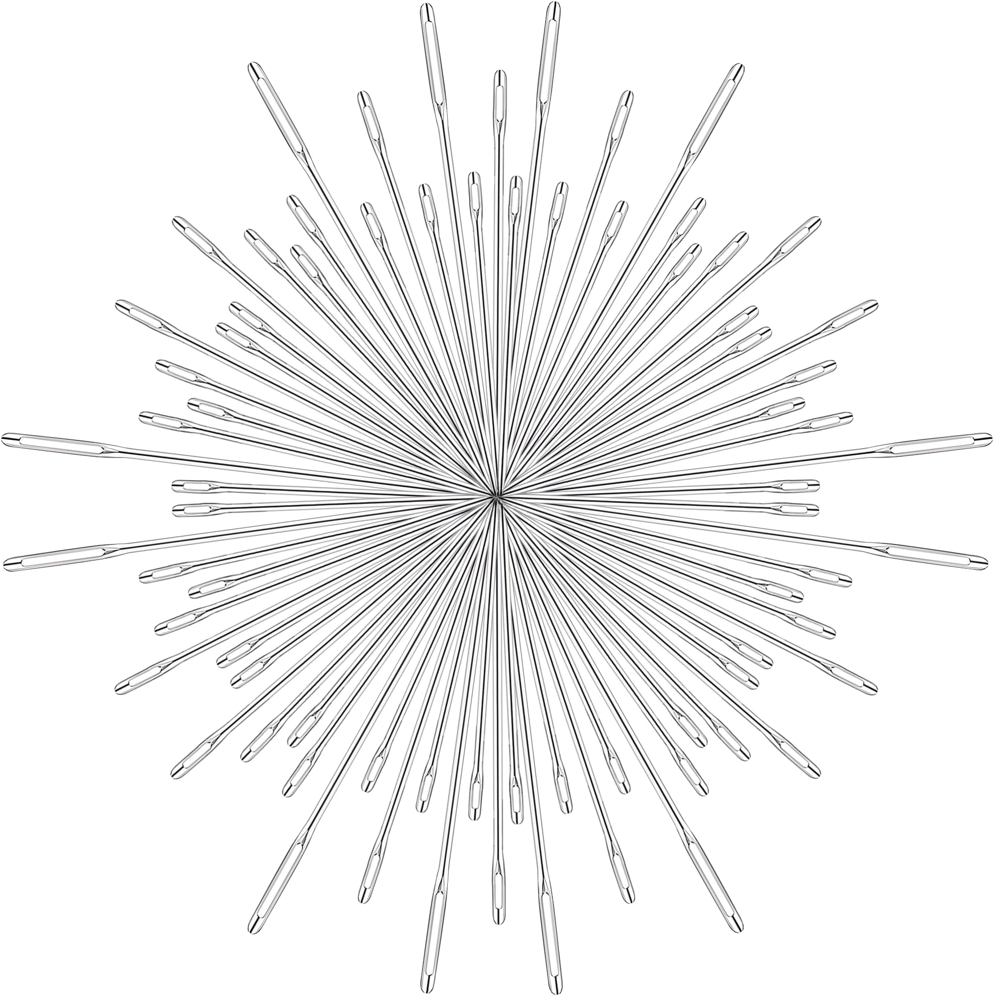 Sewing Needles Sharp Point, 50 pcs 4 Assorted Size Eyes - Stitching Needles, Hand Sewing, Embroidery, Cross Stitching, Chenille 1.97", 1.85", 1.65", 1.46"