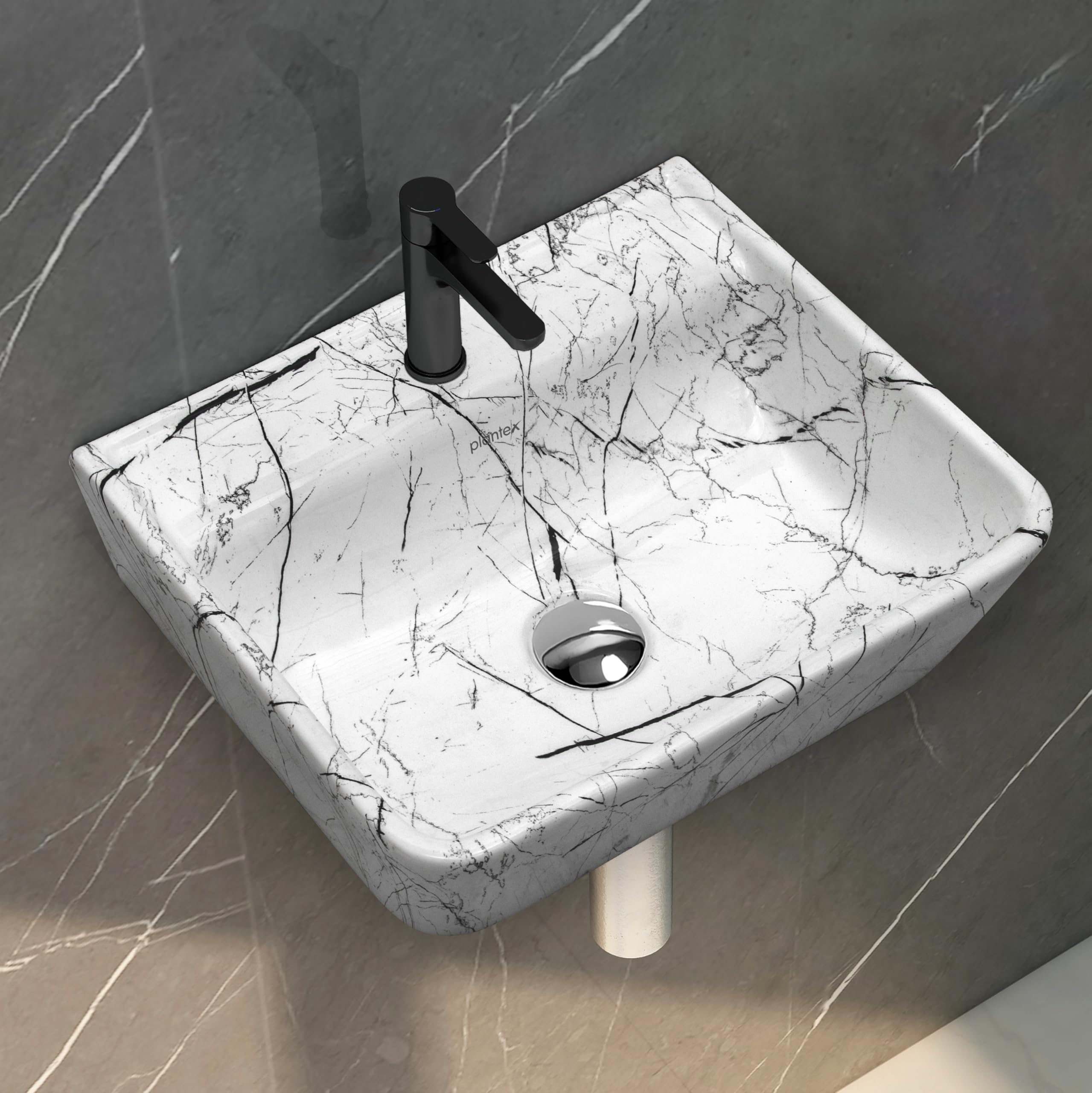 Plantex Ceramic Wash Basin - Black -18