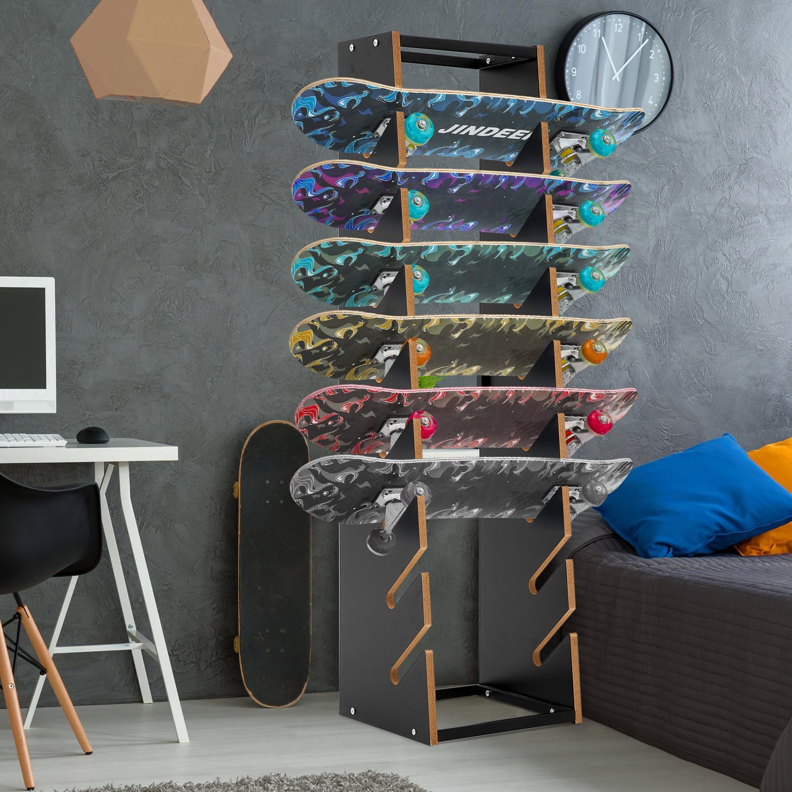 Support Skateboard Invisible Présentoir Acrylique Support Mural Skateboard Gusengo - Pour Planche à Roulettes Et Longboards - 76x43mm Fixation Murale Longboard Rangement Skate Vertical