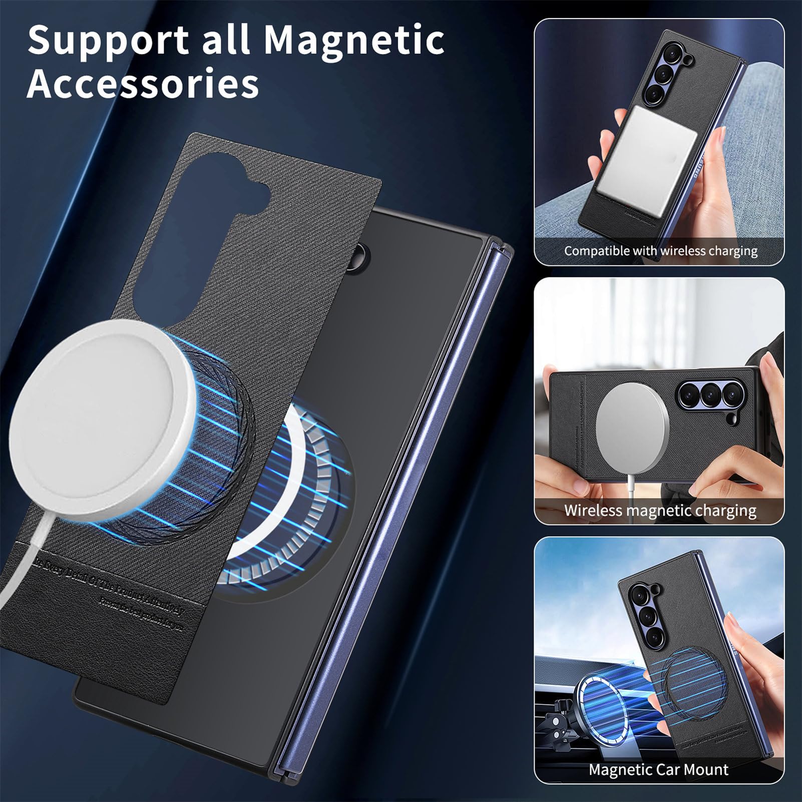 Funda Delgada For Samsung Galaxy Z Fold 8 Ultra, Soporte De Cuero Antihuellas, Carcasa De Carga Inalámbrica, Parte Trasera Esmerilada, Cubierta De Luz Resistente A Impactos(Beige)