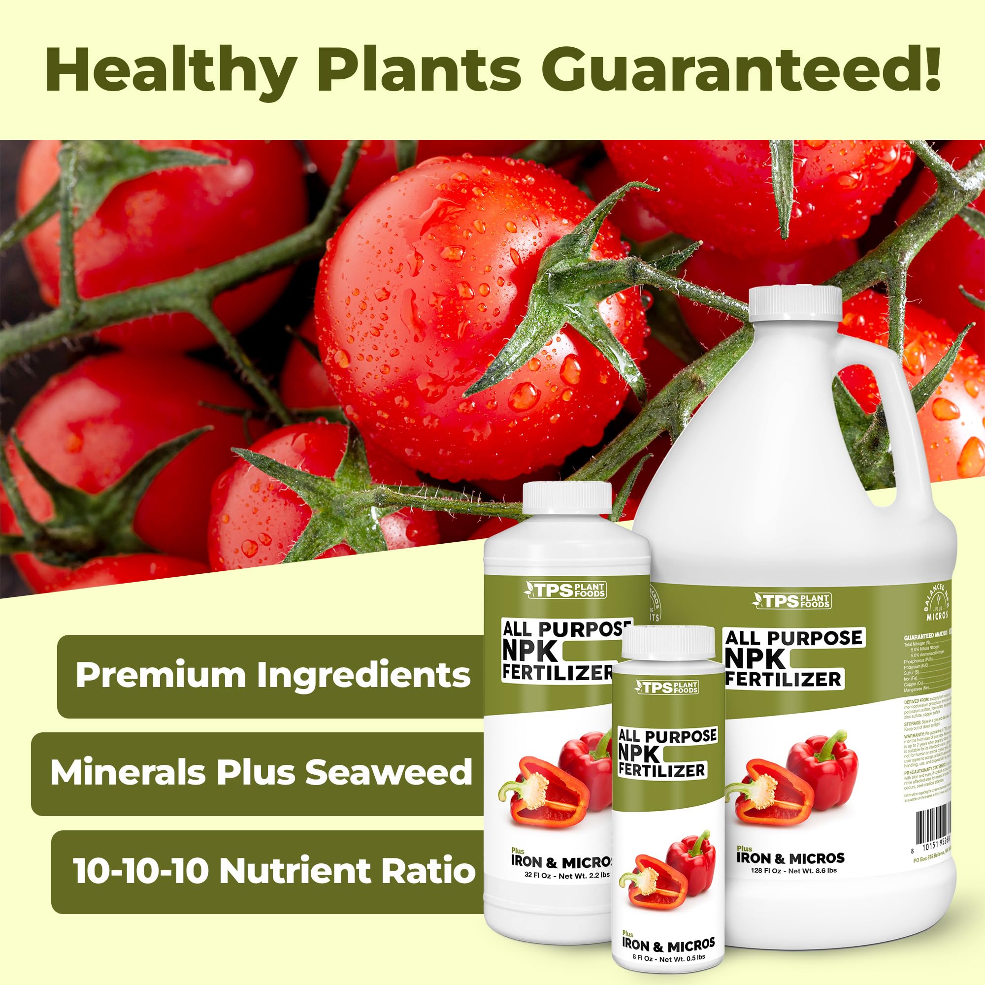 Amazon.com : All Purpose NPK Fertilizer  Complete Liquid Plant Food for  Balanced Nutrition, Vigorous Growth & Strong Root Development, 8 oz :  Patio, Lawn & Garden